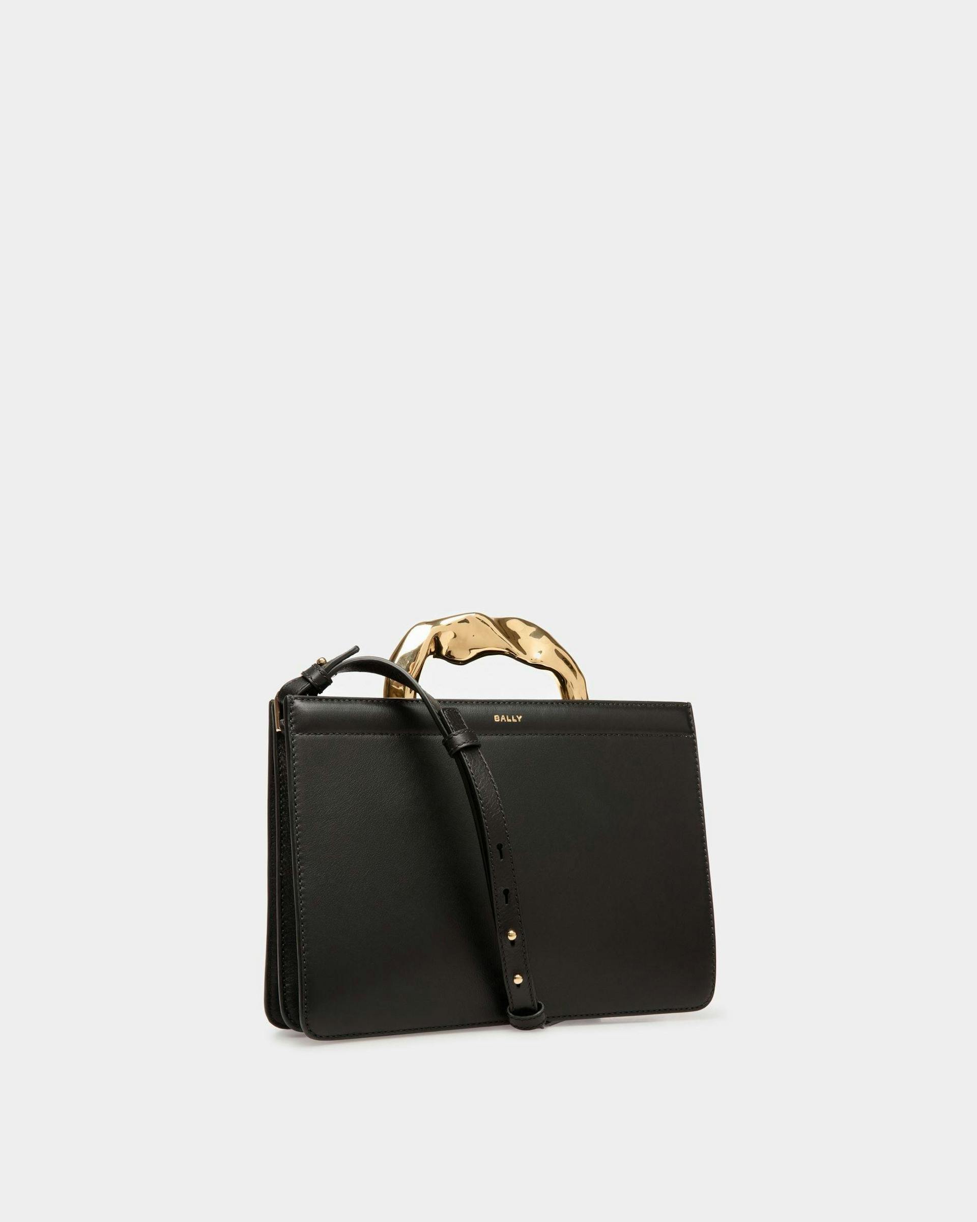 Baroque Top Handle Bag In Black Leather - Women's - Bally - 04