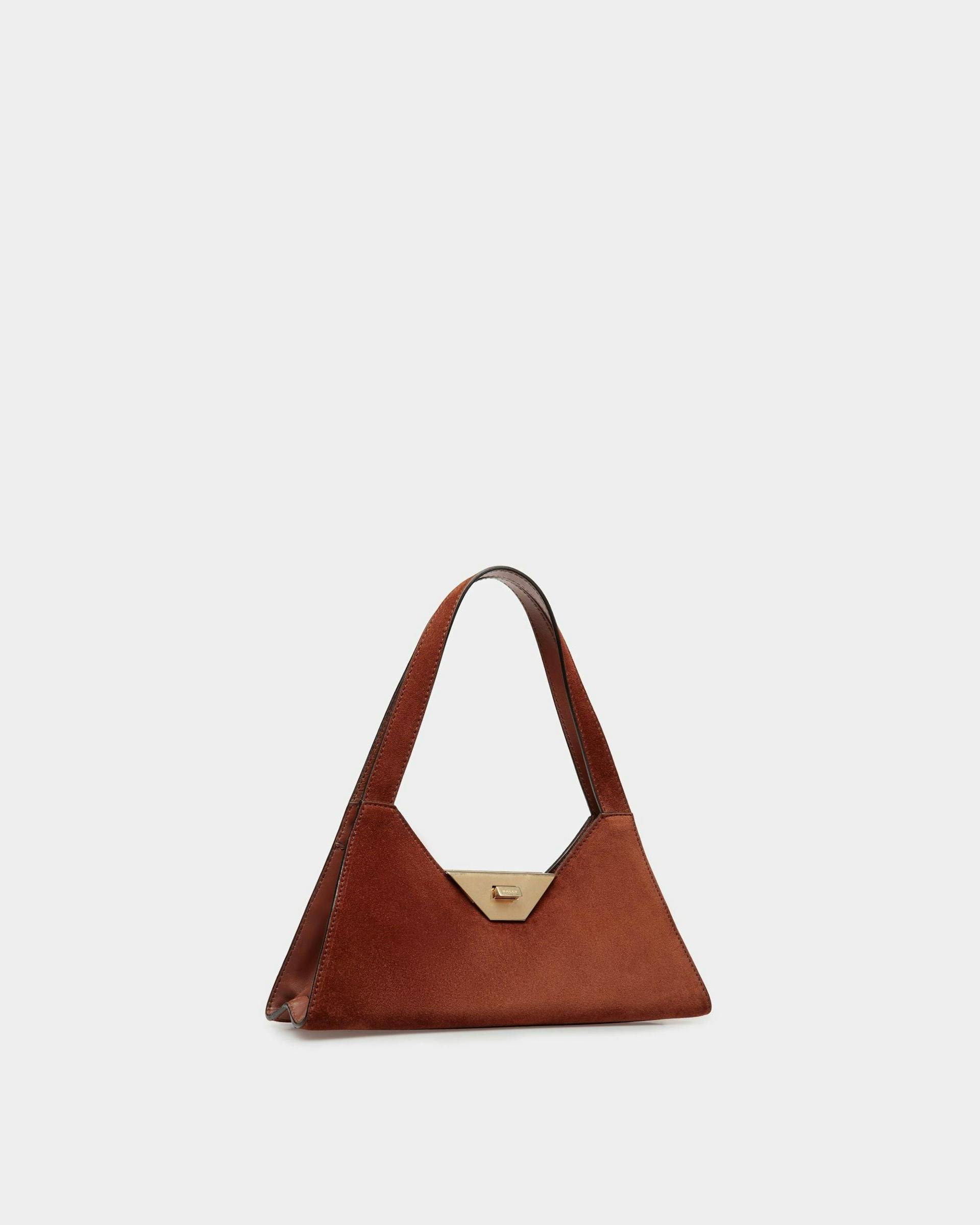 Trilliant Small Shoulder Bag In Brown Suede Leather - Women's - Bally - 04