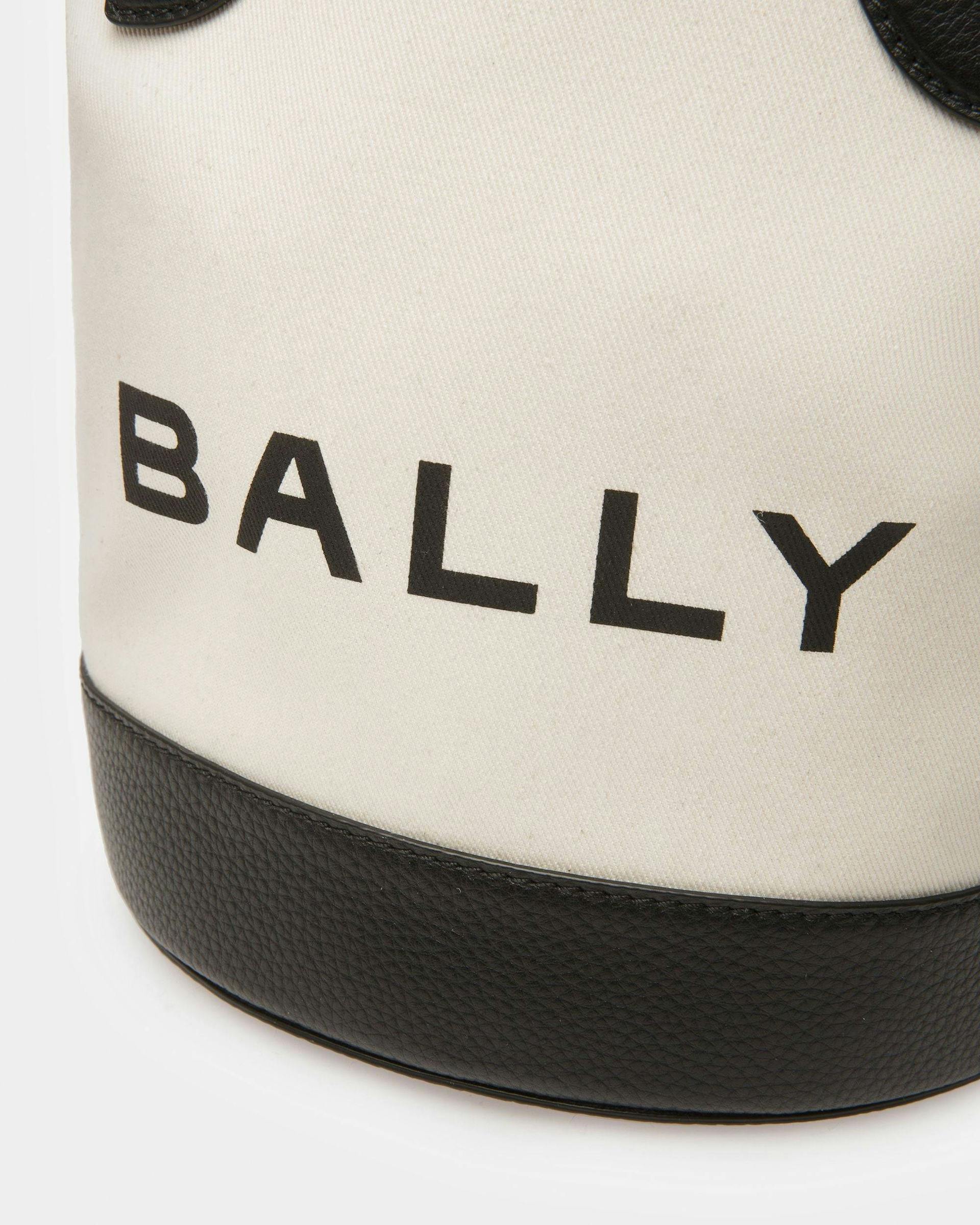 Women's Bar Bucket Bag In Natural And Black Fabric | Bally | Still Life Detail