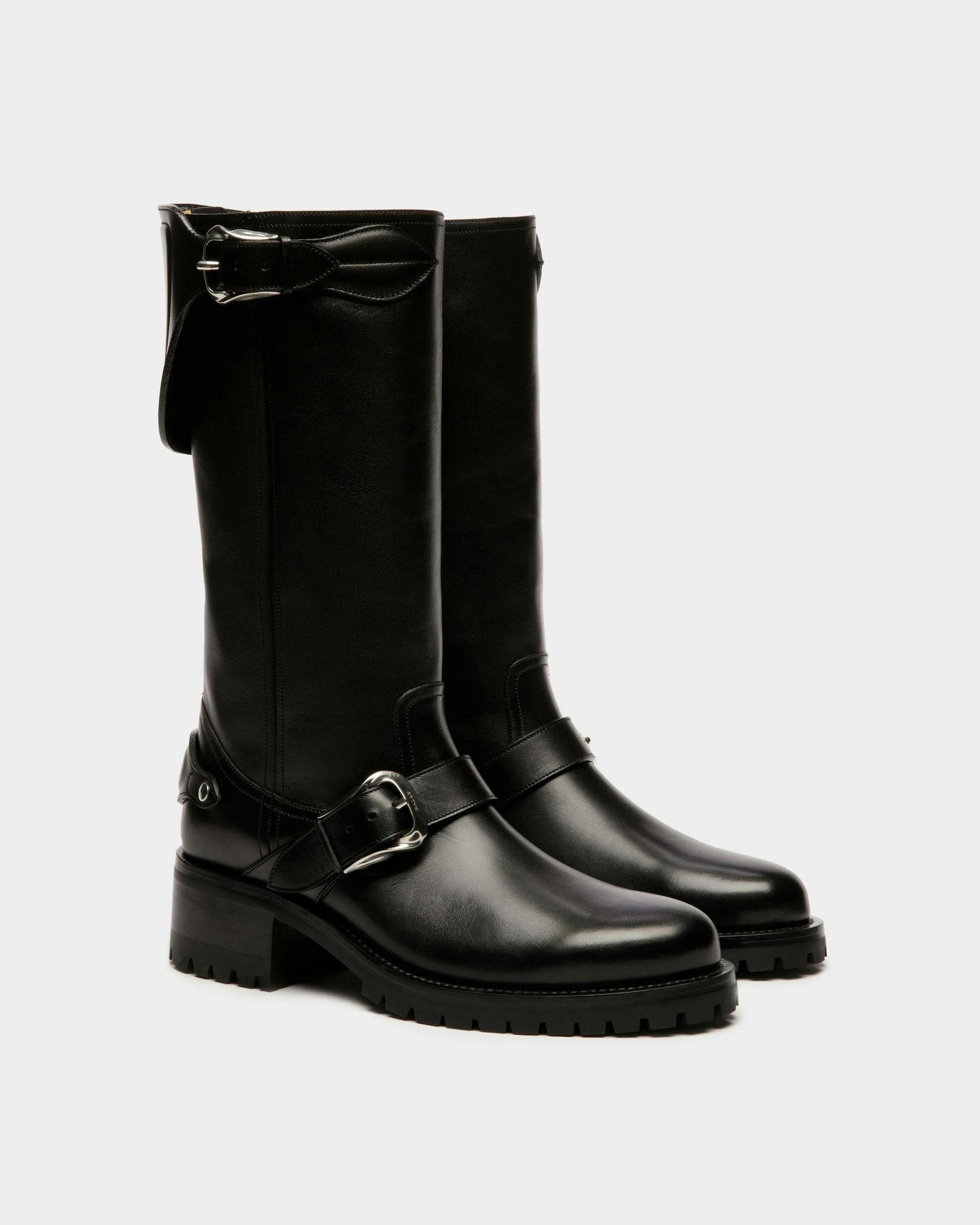 Ardis Long Boots In Black Leather - Women's - Bally - 03