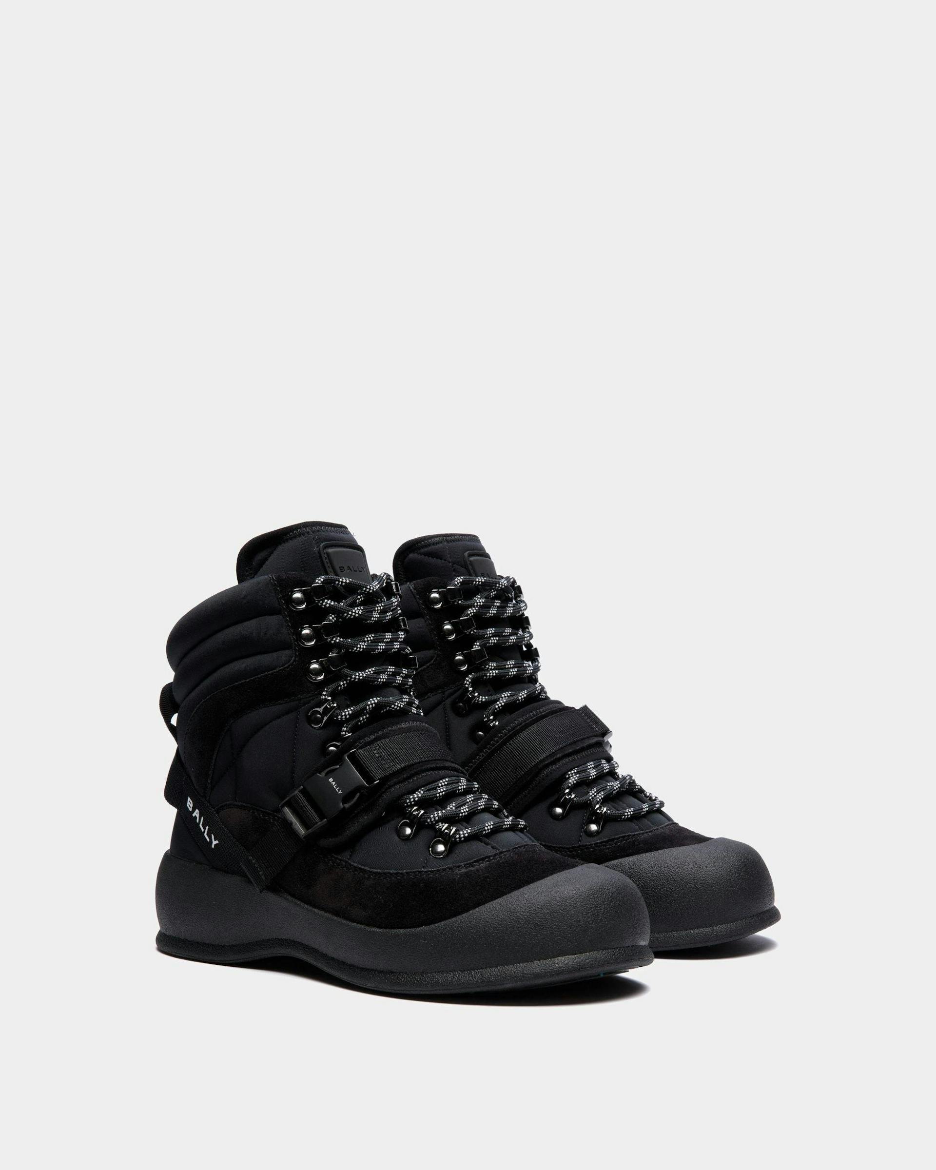Women's Frei Lace-Up Boot In Black Nylon | Bally | Still Life 3/4 Front