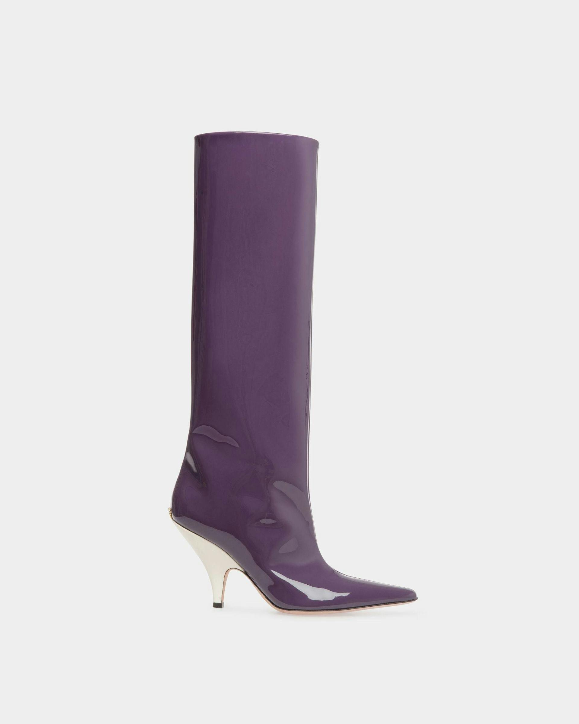 Katy Long Boots In Orchid Leather - Women's - Bally - 01