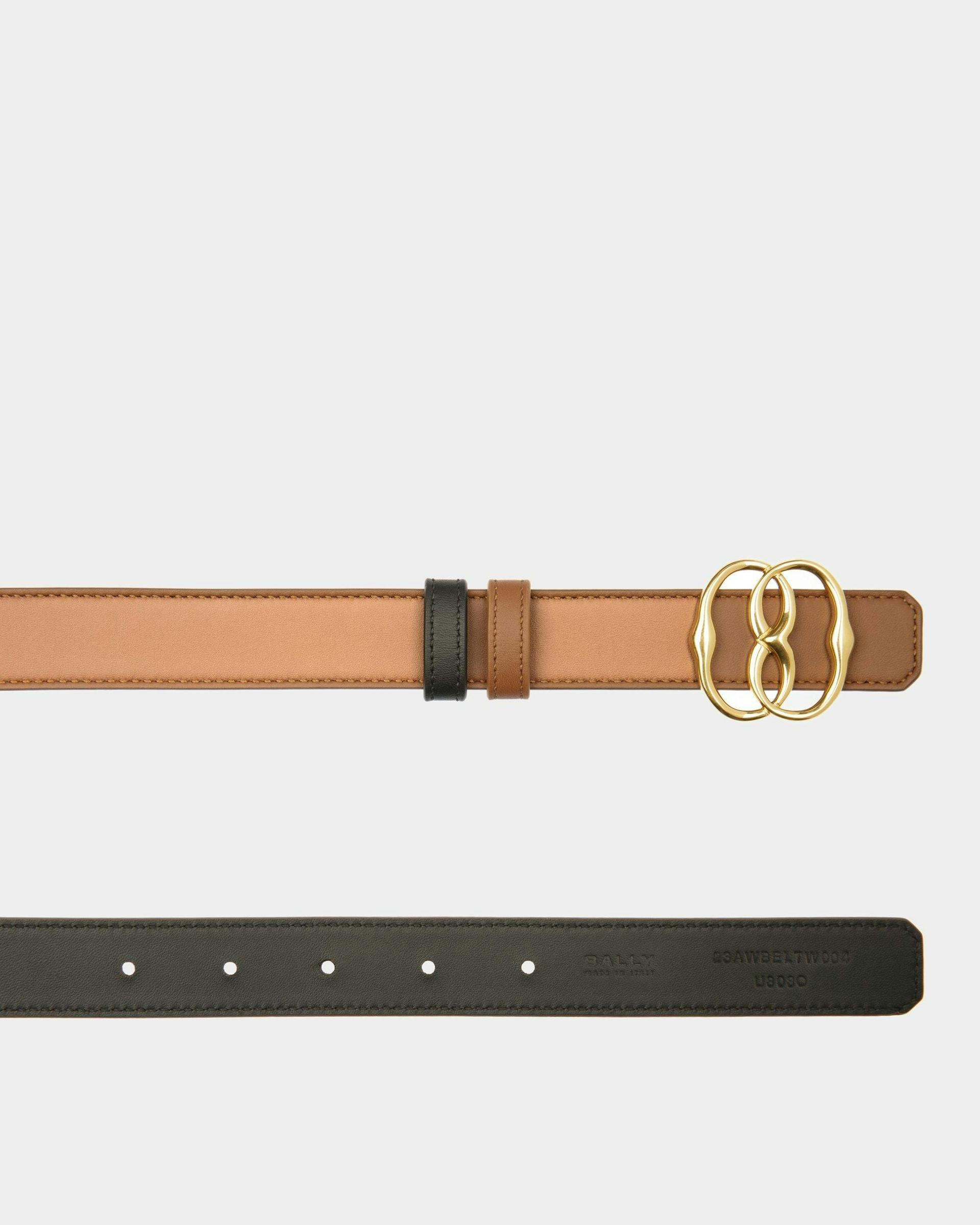 Emblem 25mm Belt In Brown Leather - Women's - Bally - 02