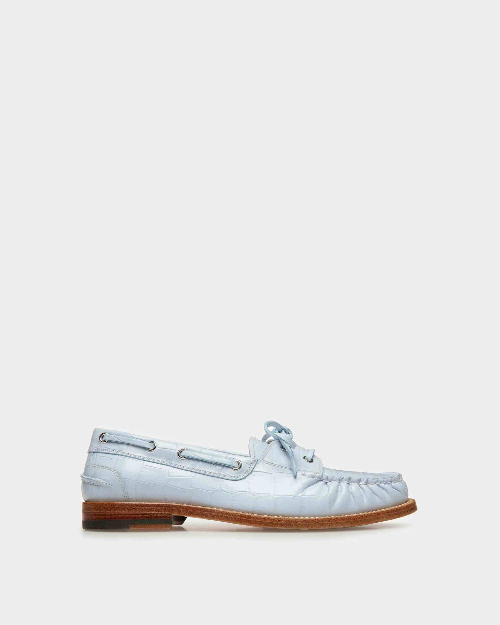 Rome Moccasins In Light Blue Leather - Women's - Bally