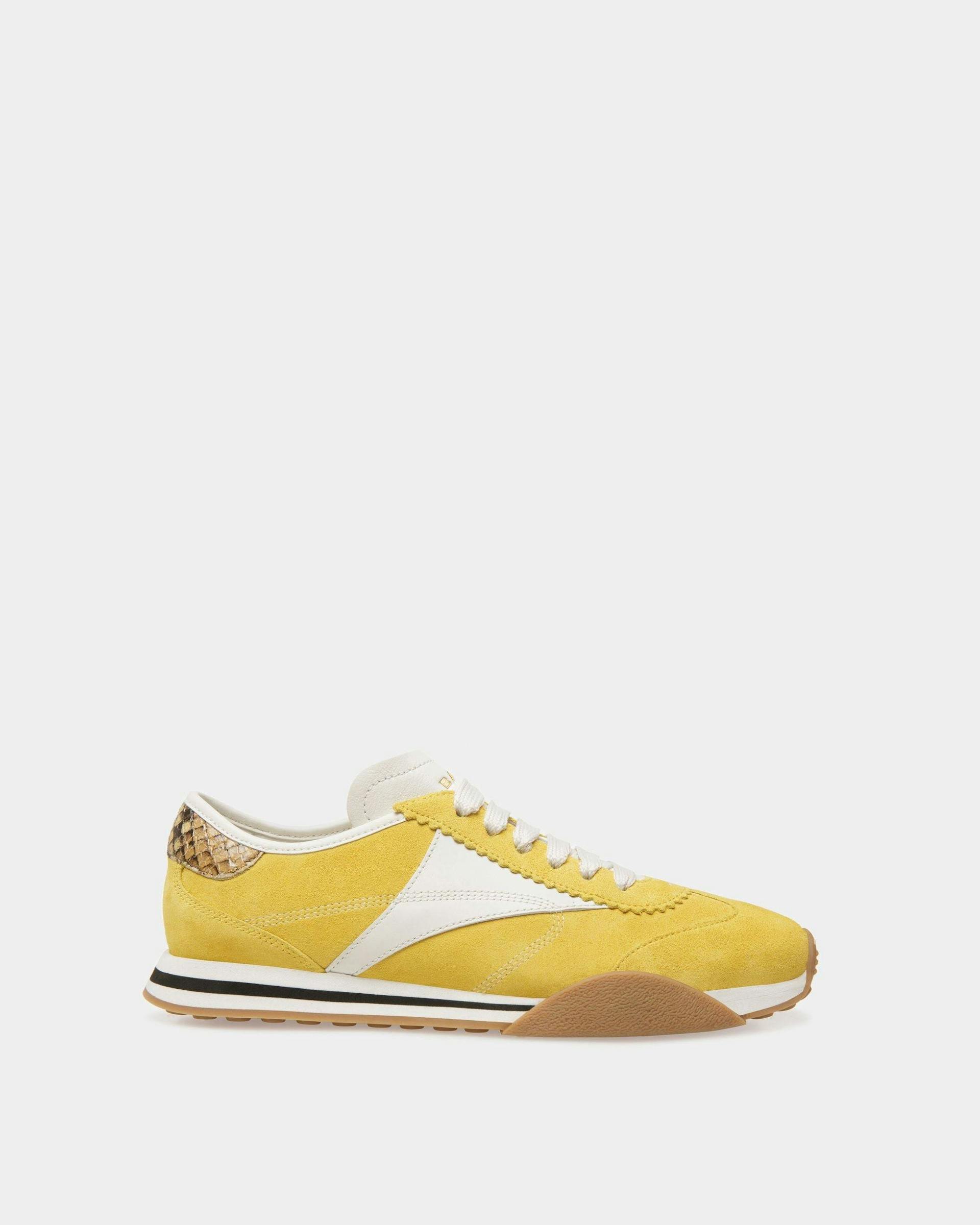 Sussex Sneakers In Yellow And White Leather - Women's - Bally - 01