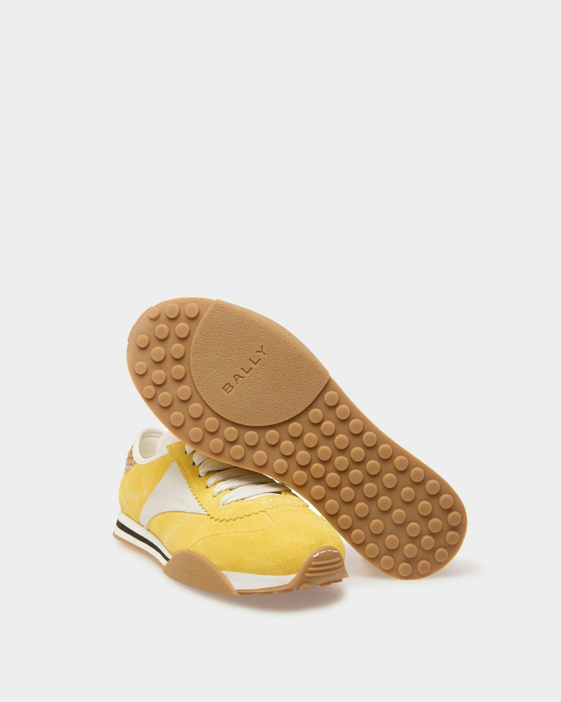 Sussex Sneakers In Yellow And White Leather - Women's - Bally - 04