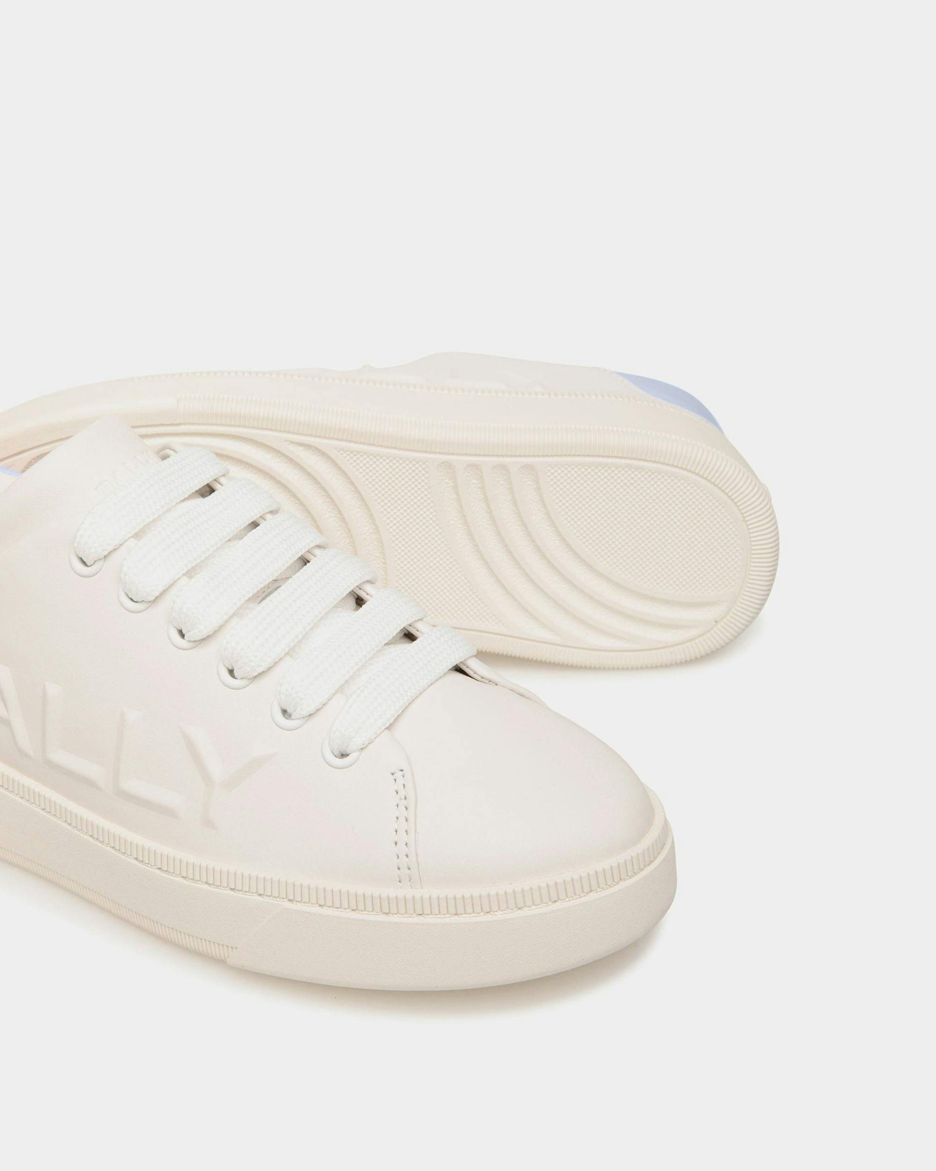 Women's Raise Sneaker in White And Light Blue Leather | Bally | Still Life Below