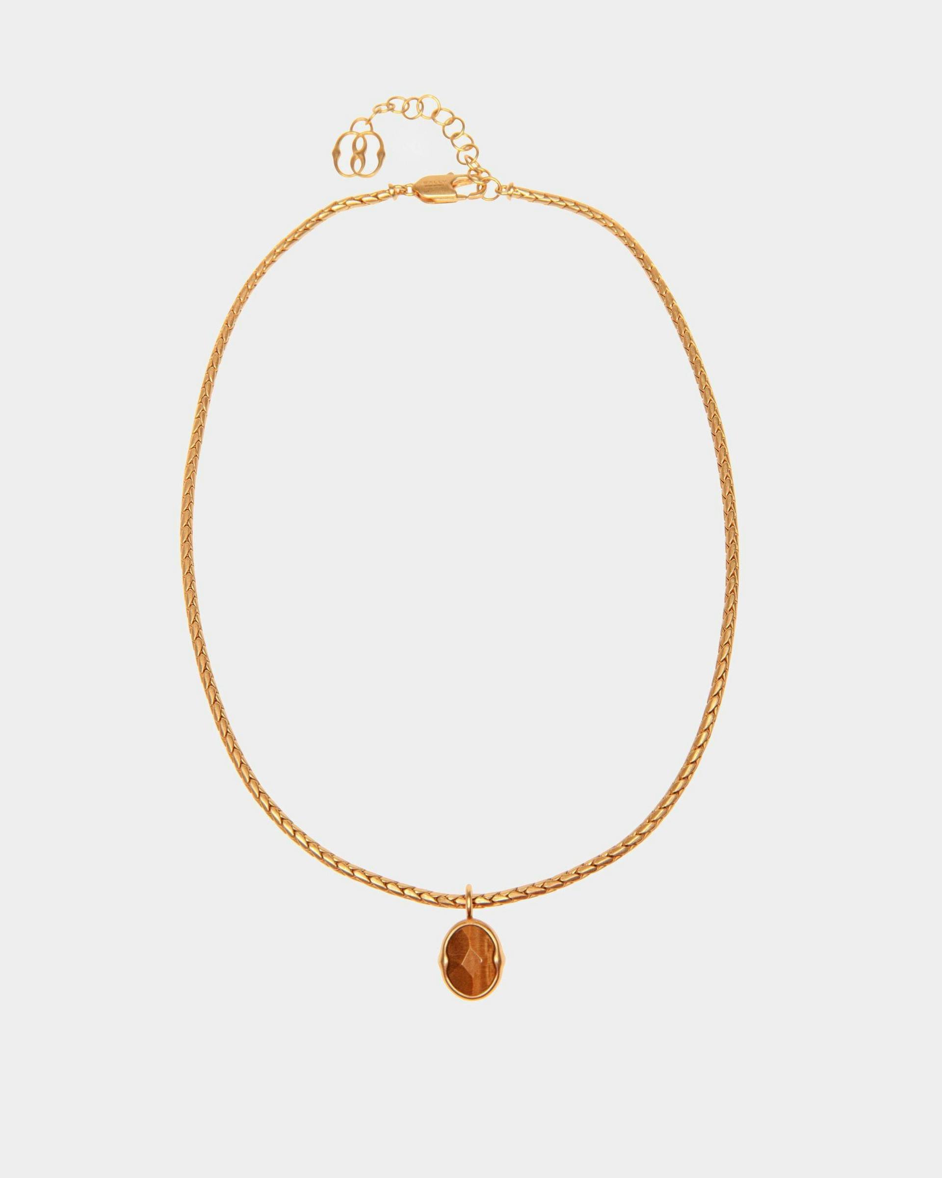 Frame Outline Necklace With A Snake Chain - Women's - Bally - 01
