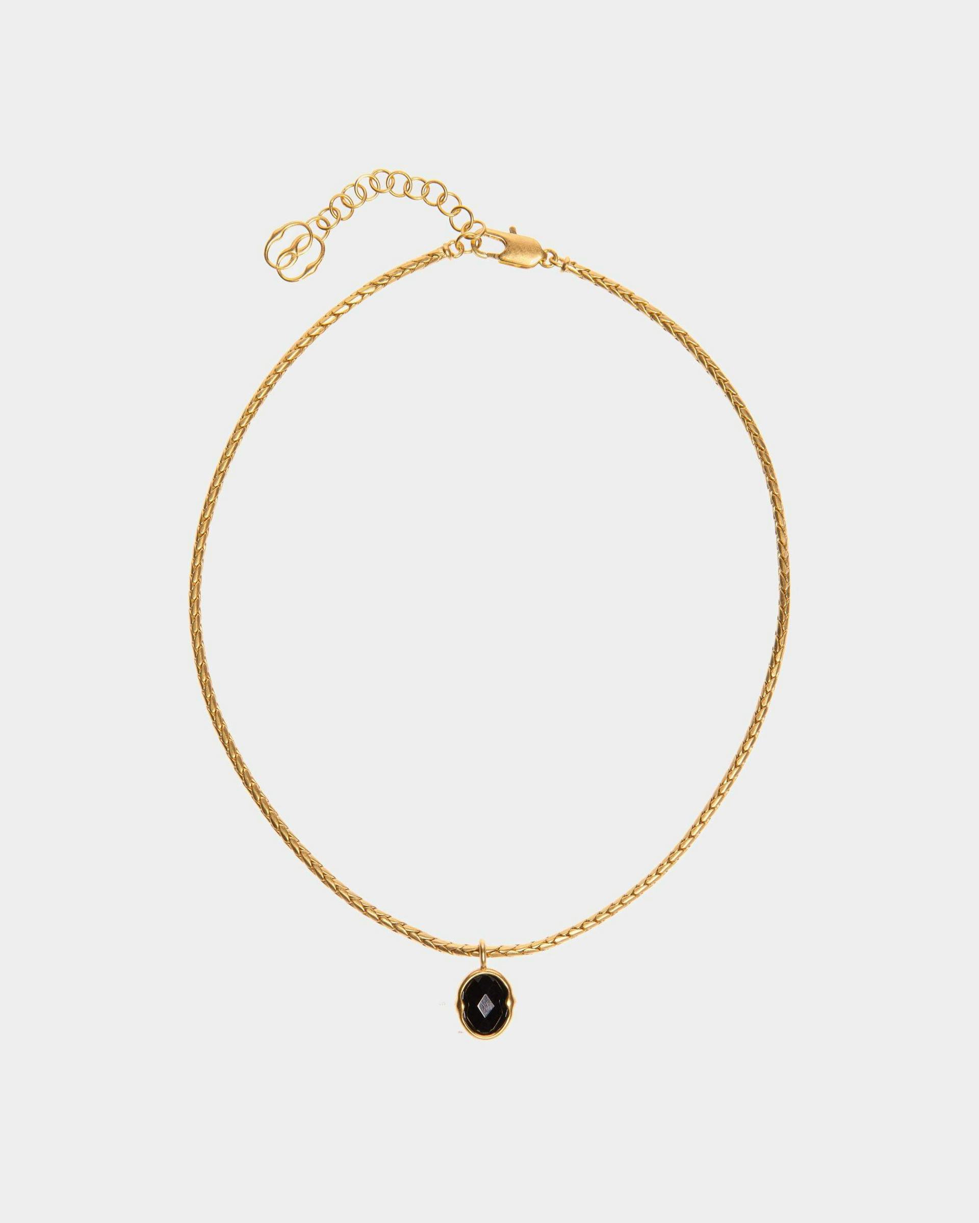 Frame Outline Necklace In Hammered Gold - Women's - Bally - 01