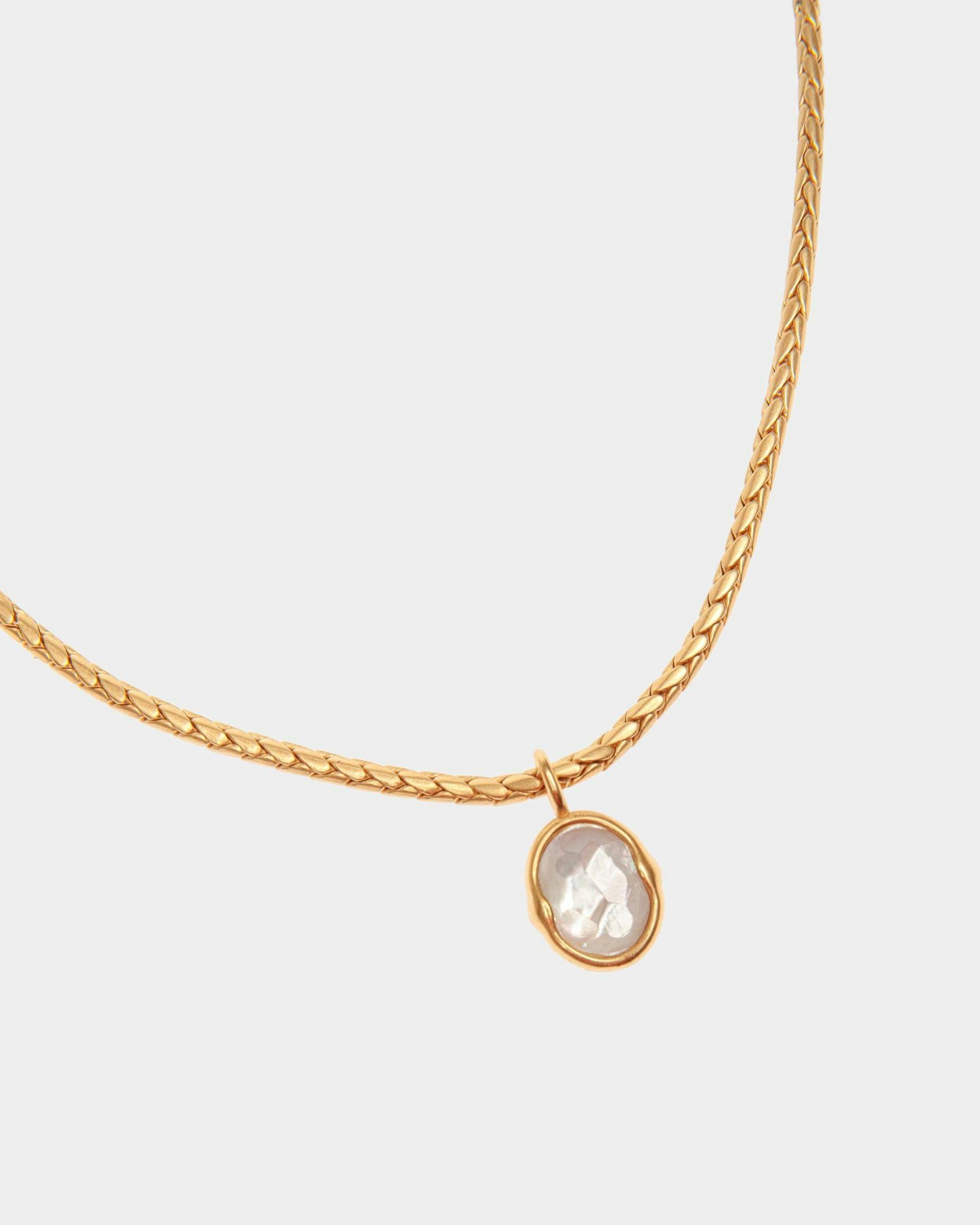 Frame Outline Necklace In Hammered Gold - Women's - Bally - 03