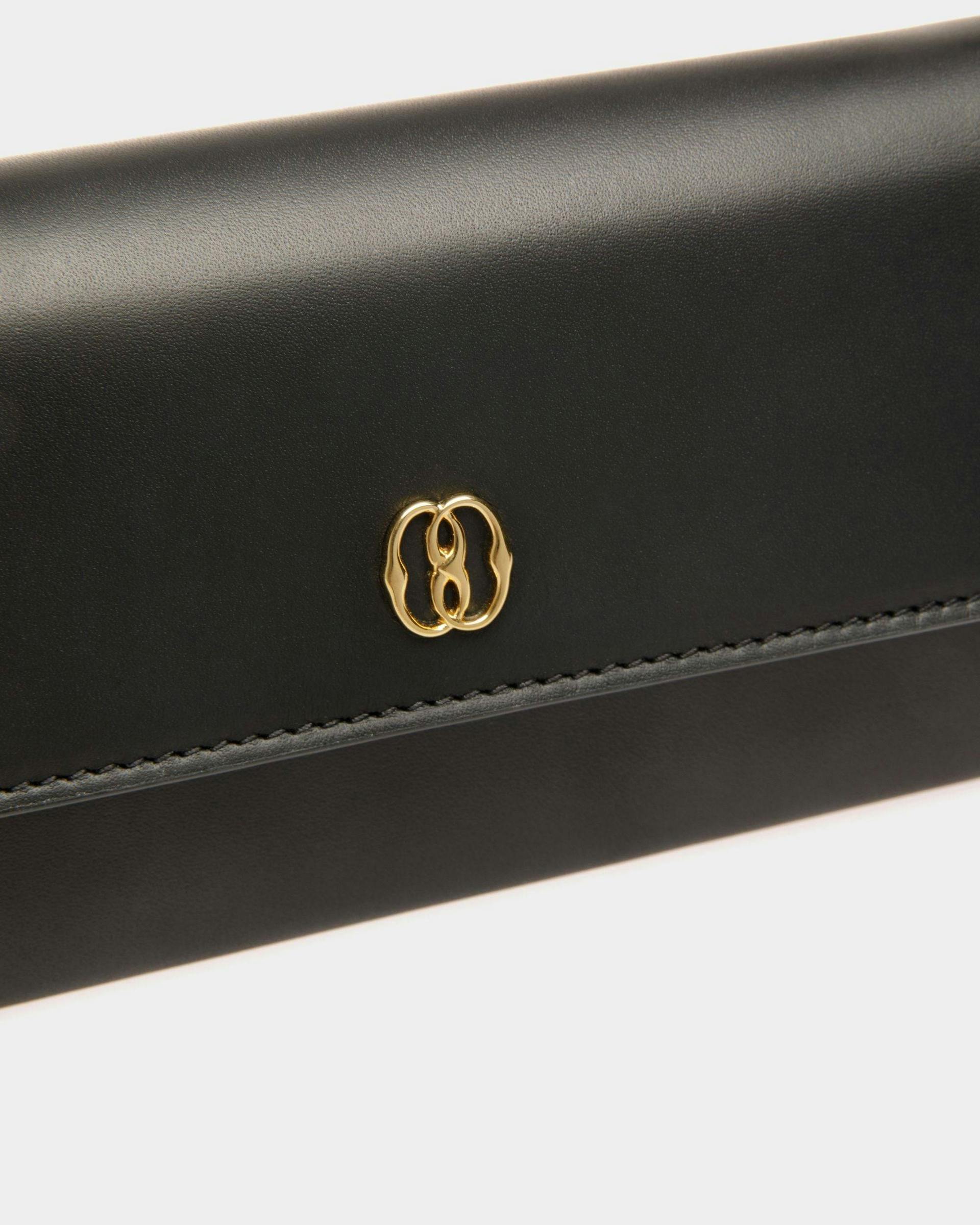 Women's Emblem Travel Wallet In Black Leather | Bally | Still Life Detail