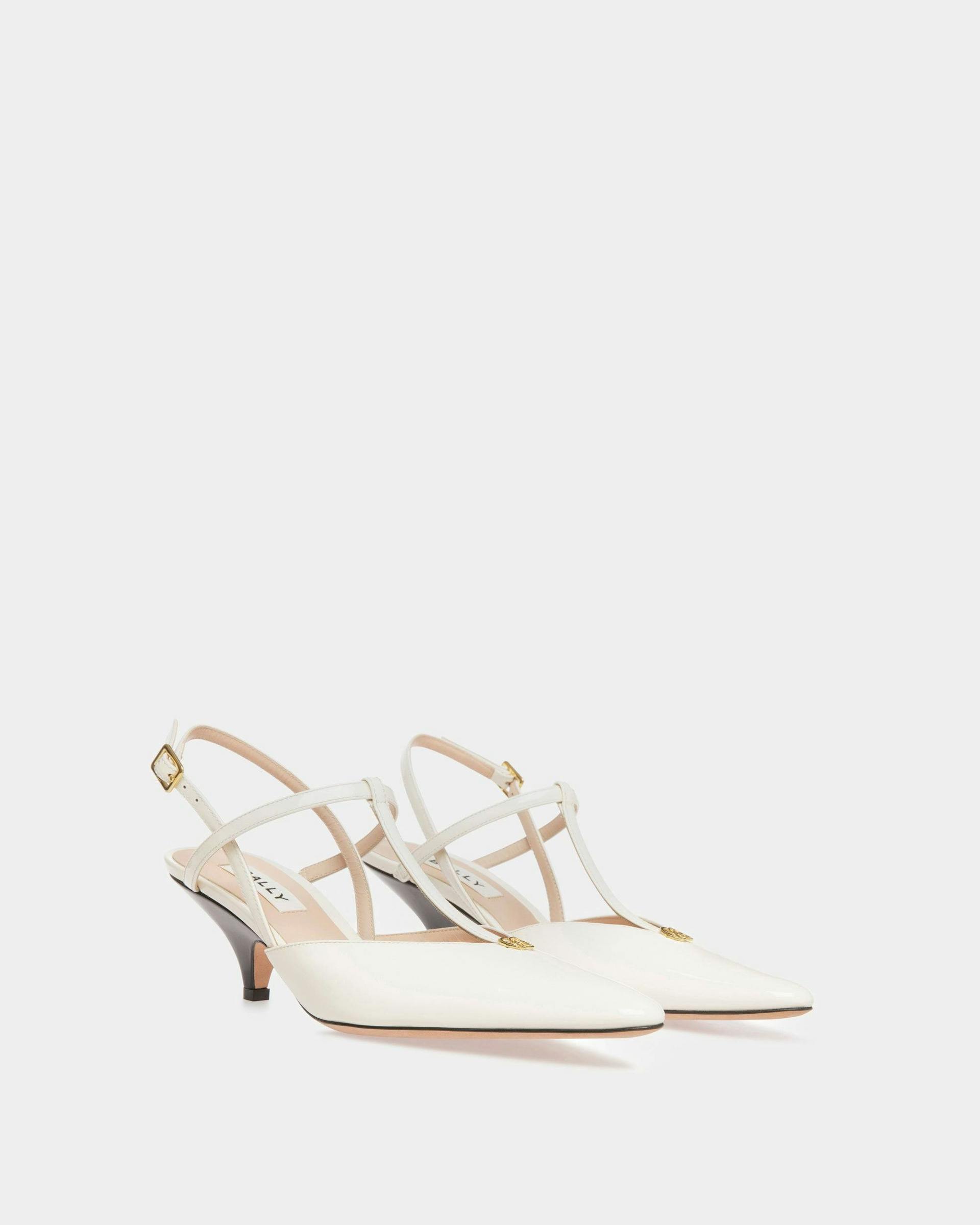 Katy Sling Pump In Bone And Black Leather - Women's - Bally - 03
