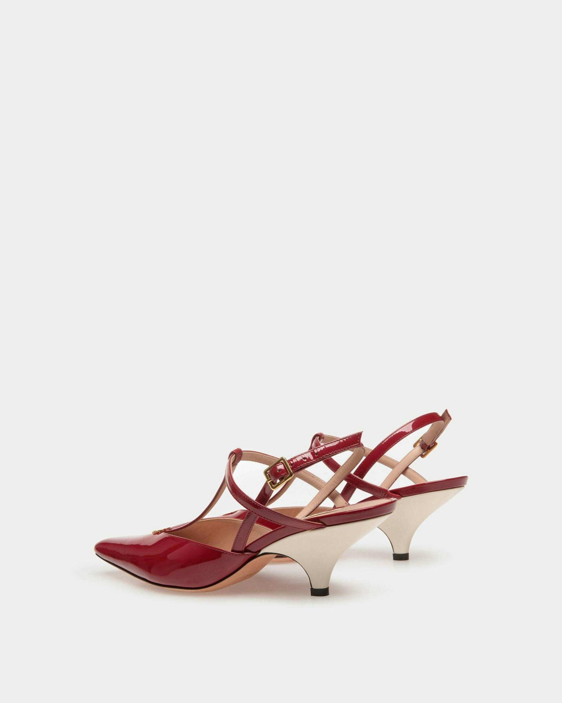Katy Sling Pump In Ruby Red And Bone Leather - Women's - Bally - 04