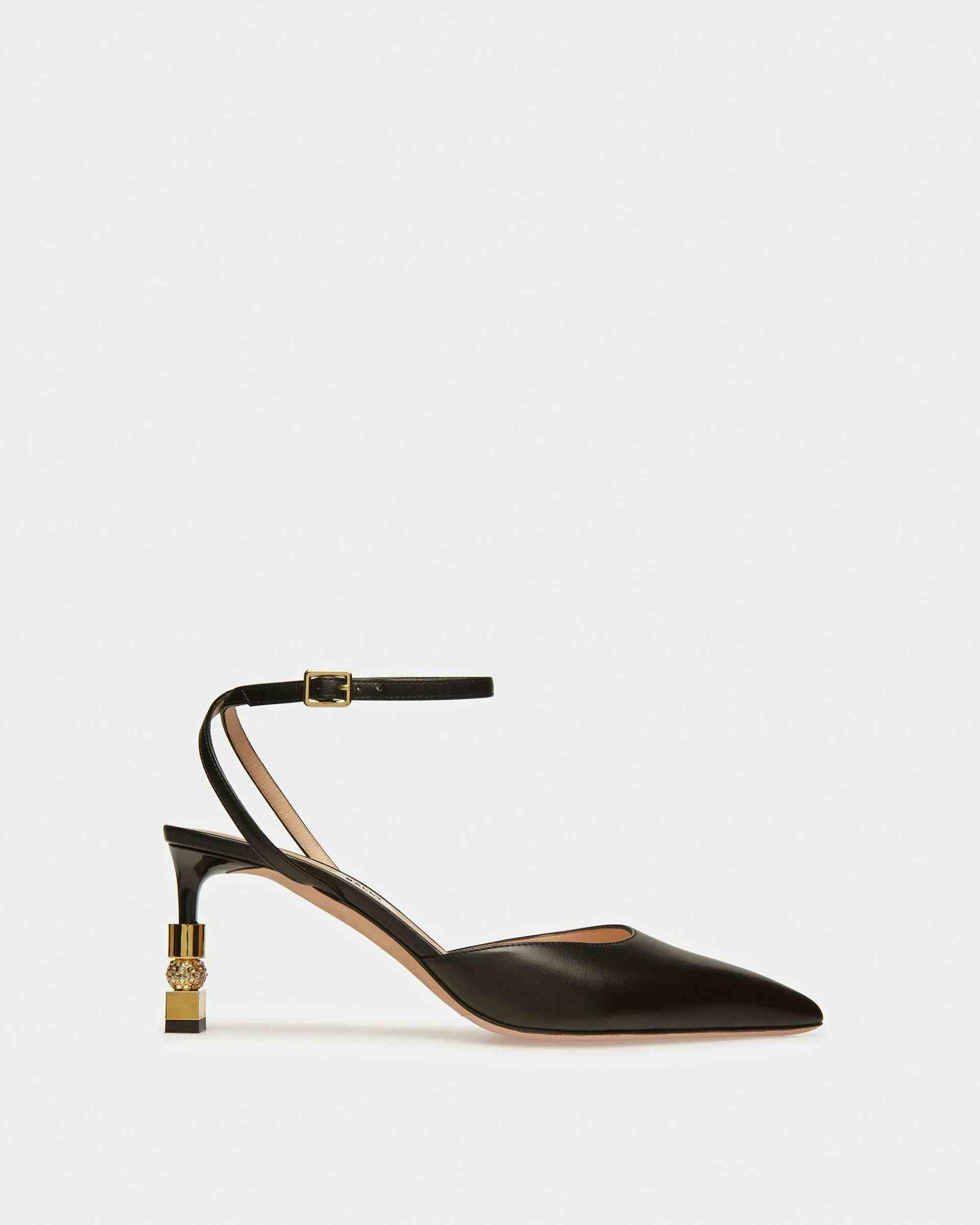 Block Ankle Strap Pump In Leather - Women's - Bally