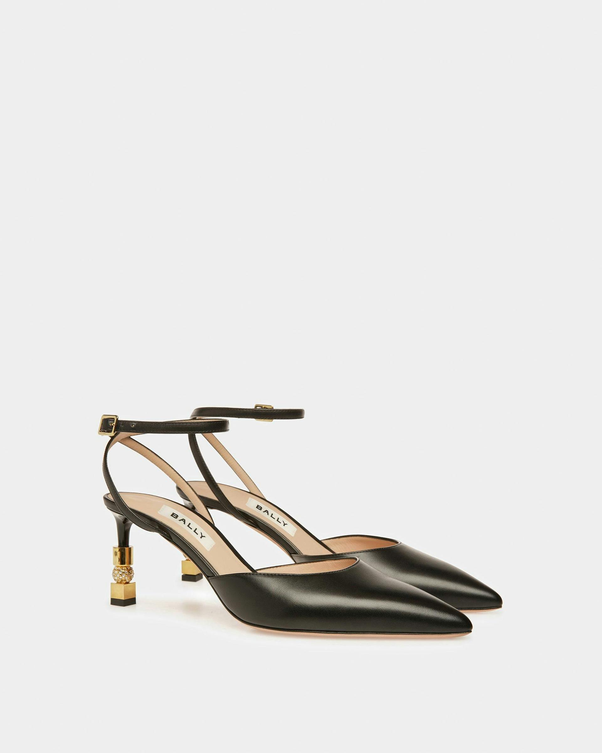 Block Ankle Strap Pump In Leather - Women's - Bally - 02