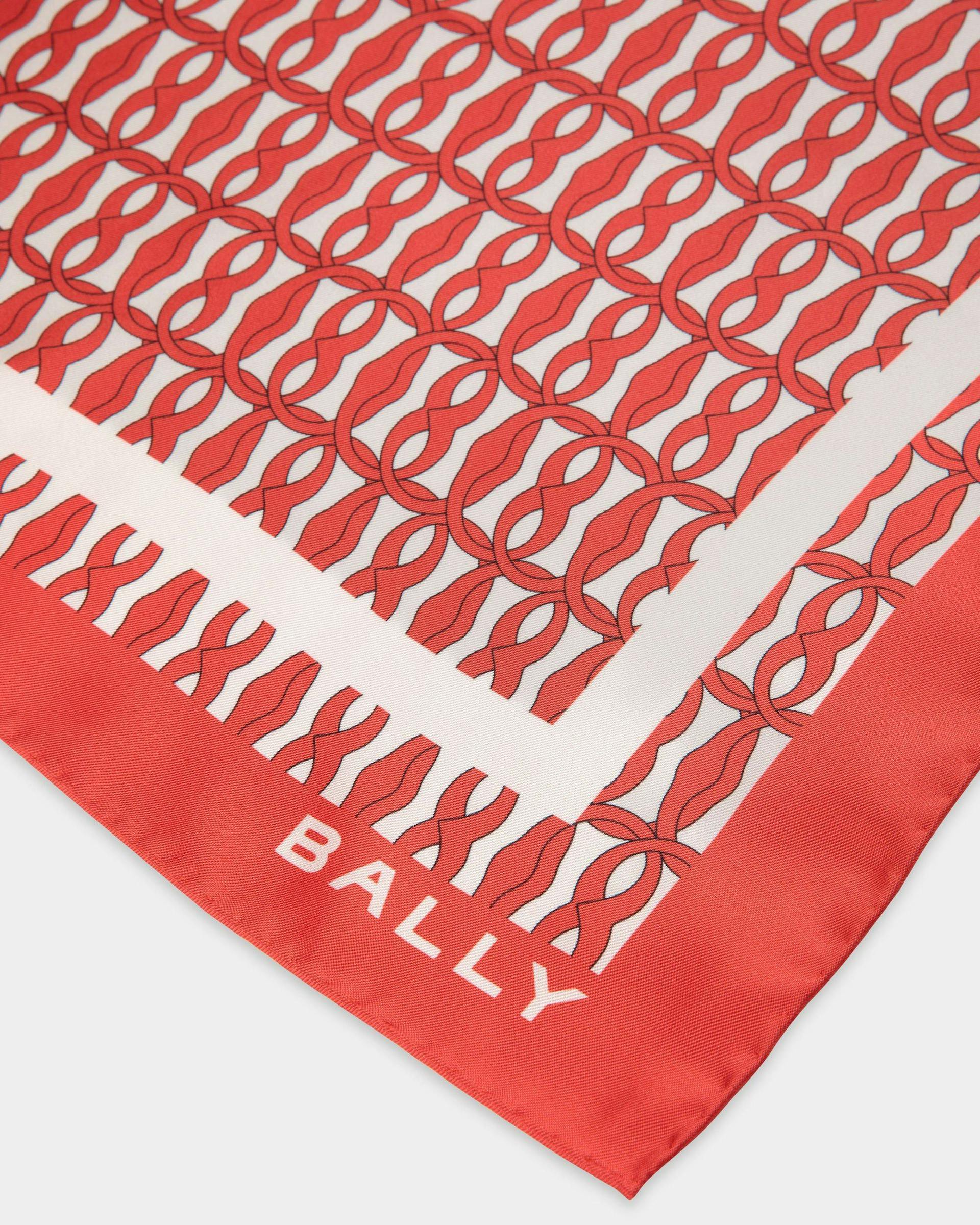 Women's Silk Scarf In Red And White | Bally | Still Life Detail