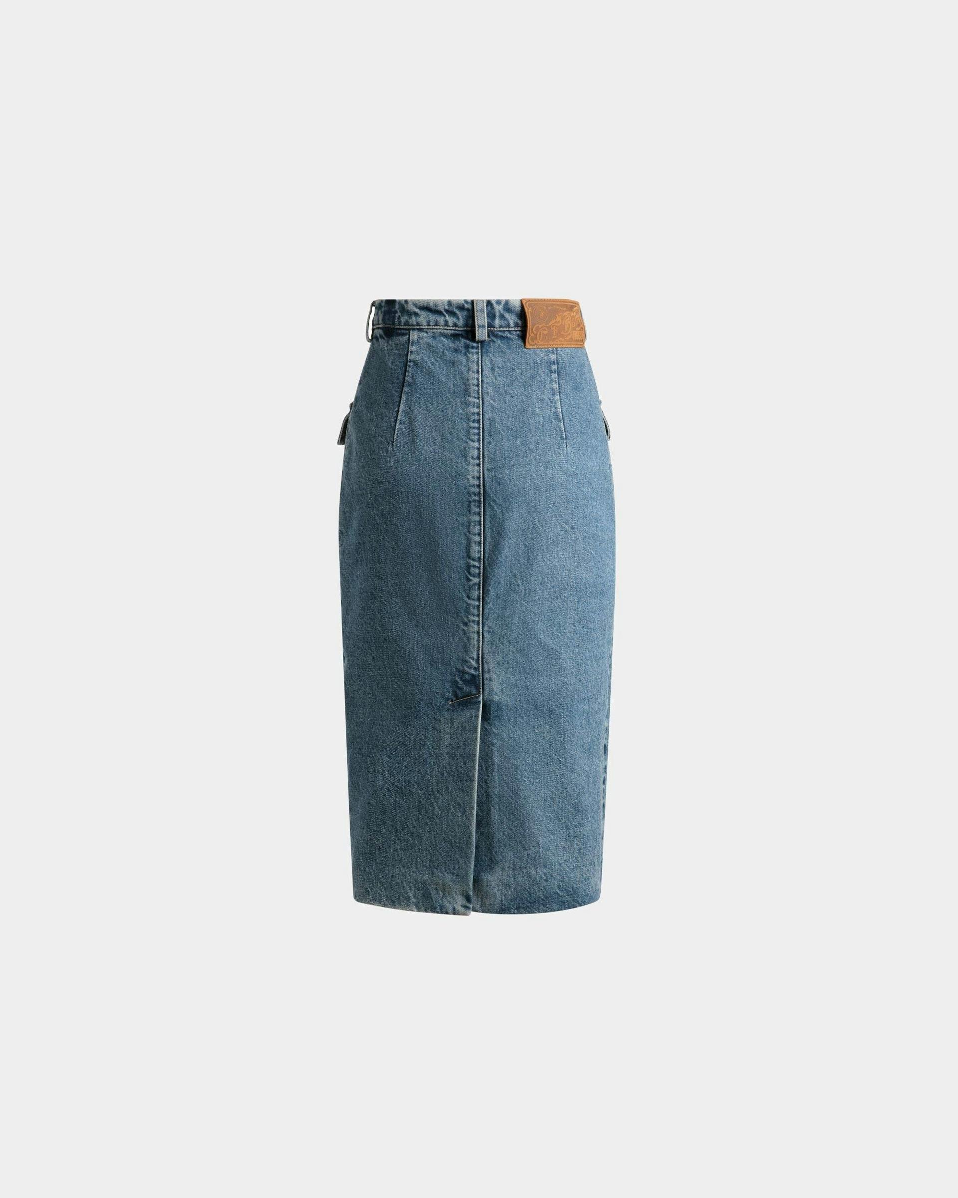 Knee Length Skirt In Light Blue Denim - Women's - Bally - 07