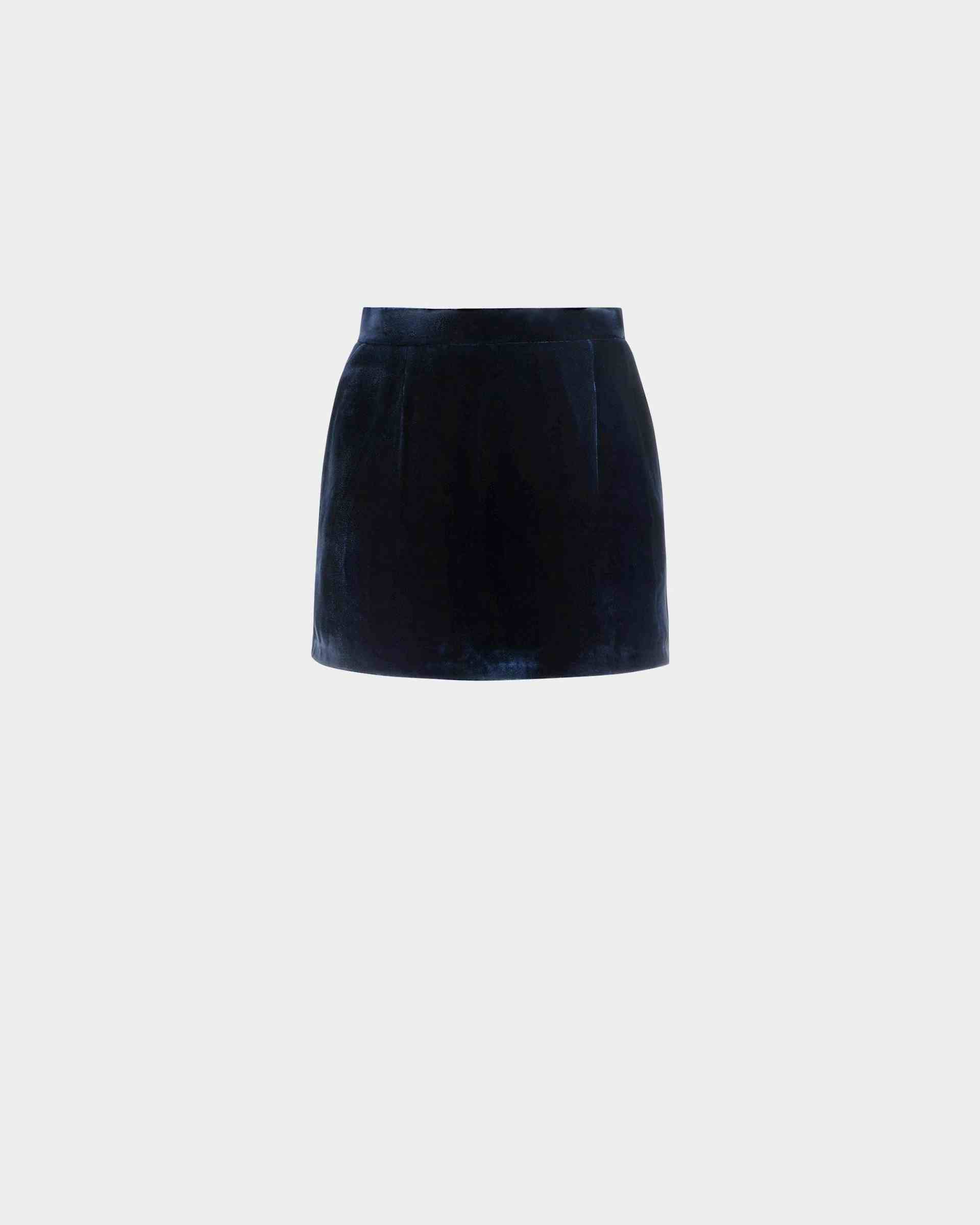 Mini Skirt In Marine Velvet - Women's - Bally