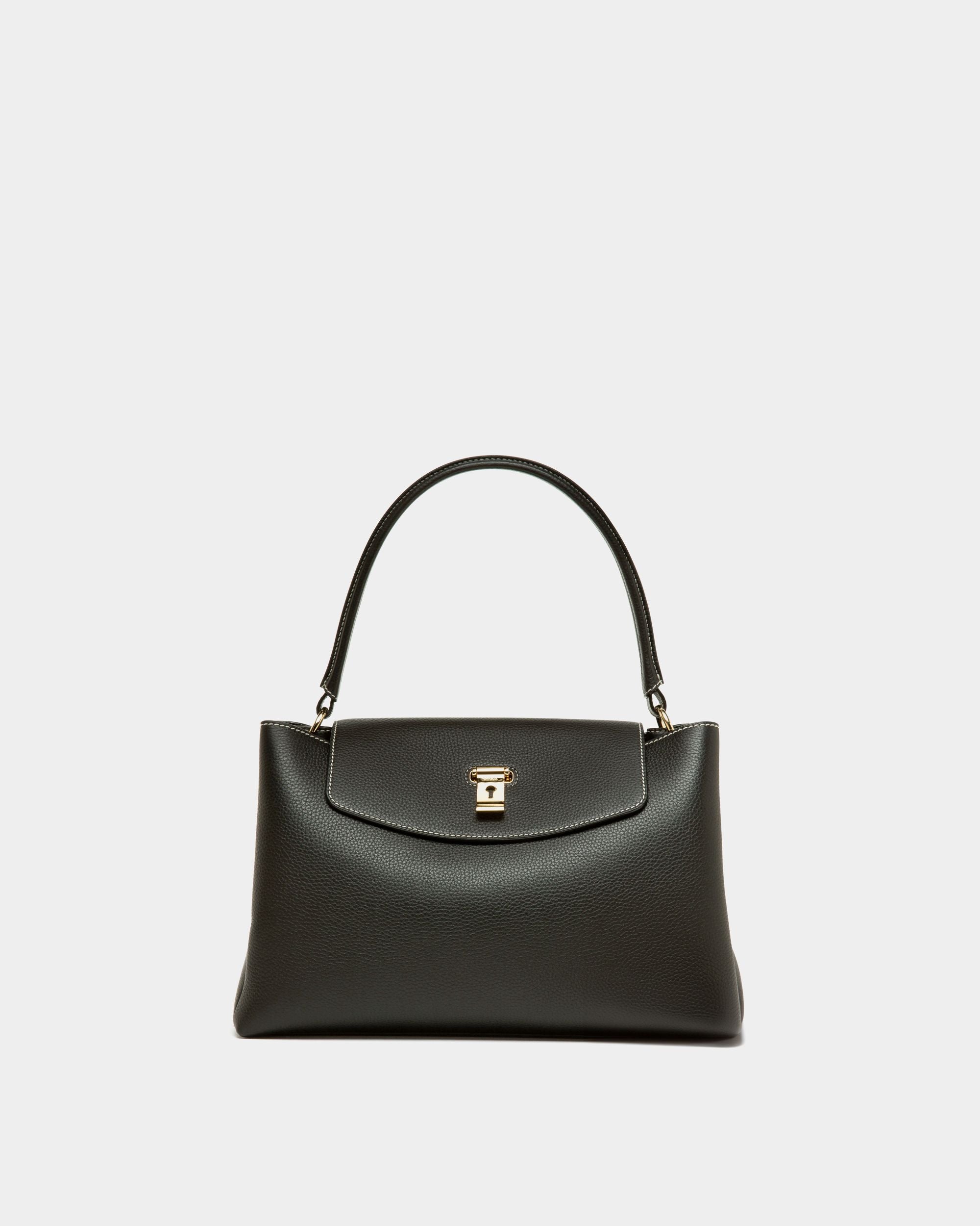 Lock Me Top Handle Bag In Black Leather - Women's - Bally - 01