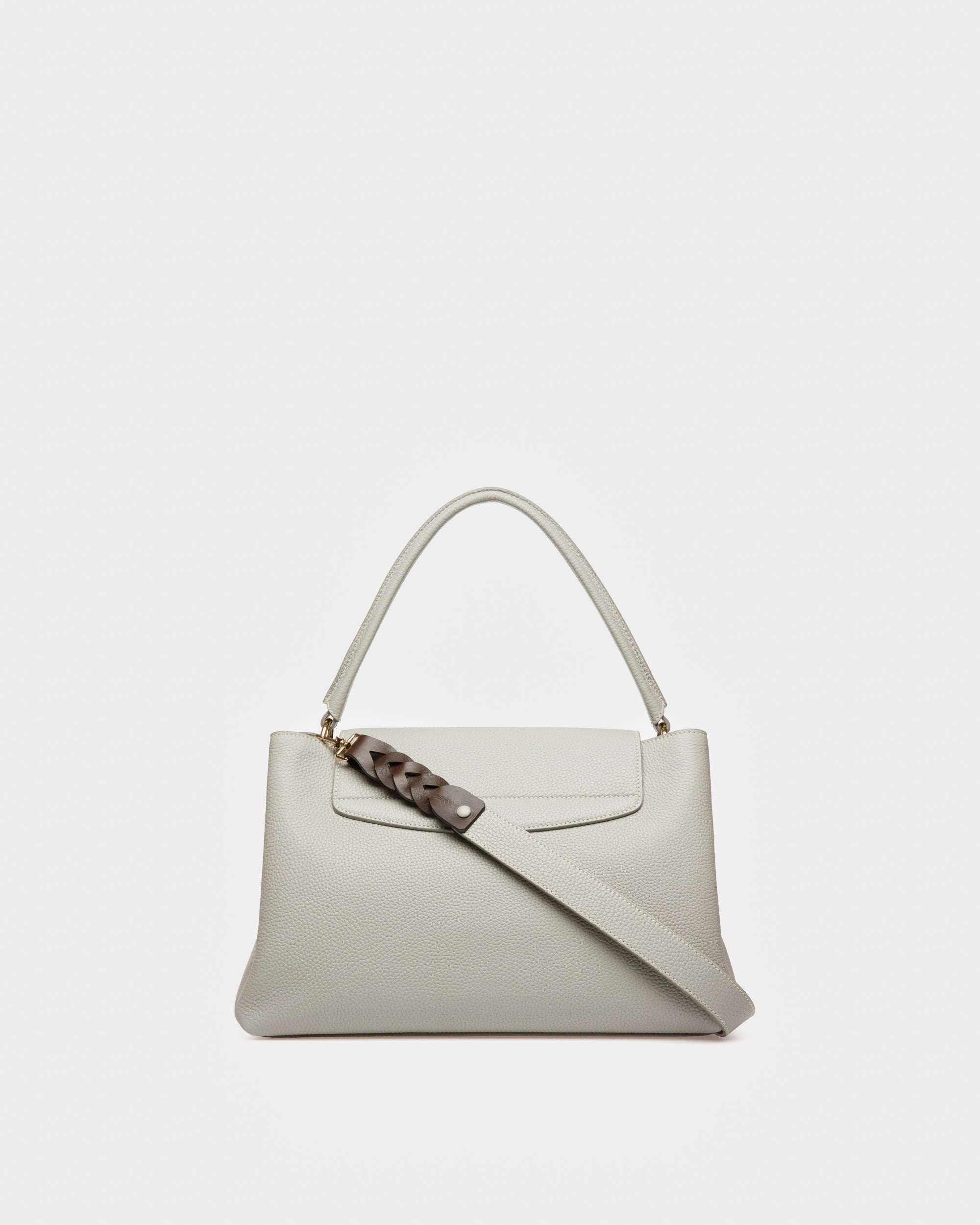 Layka Leather Top Handle Bag In Light Blue - Women's - Bally - 02