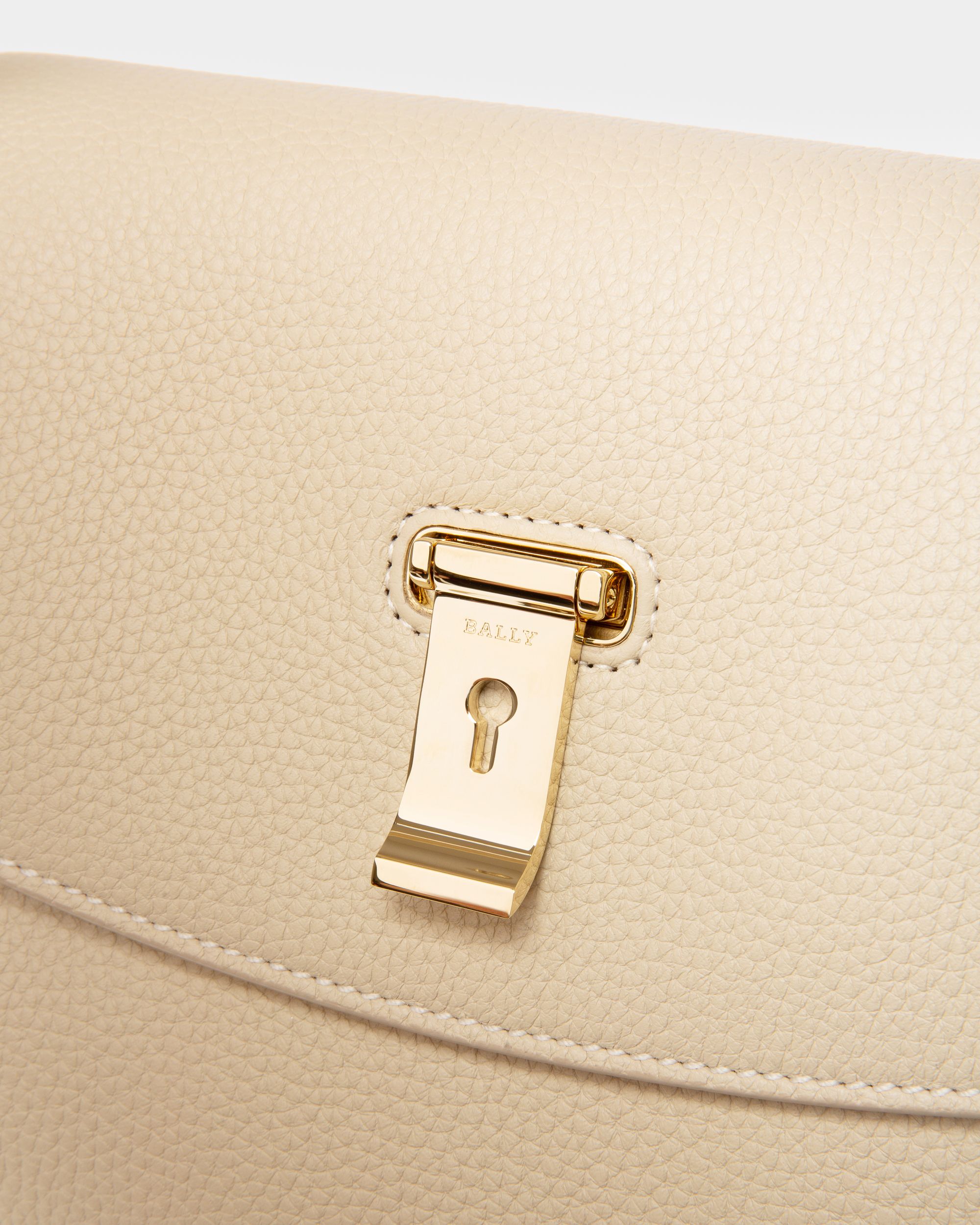 Layka Leather Top Handle Bag In Light Beige - Women's - Bally - 04