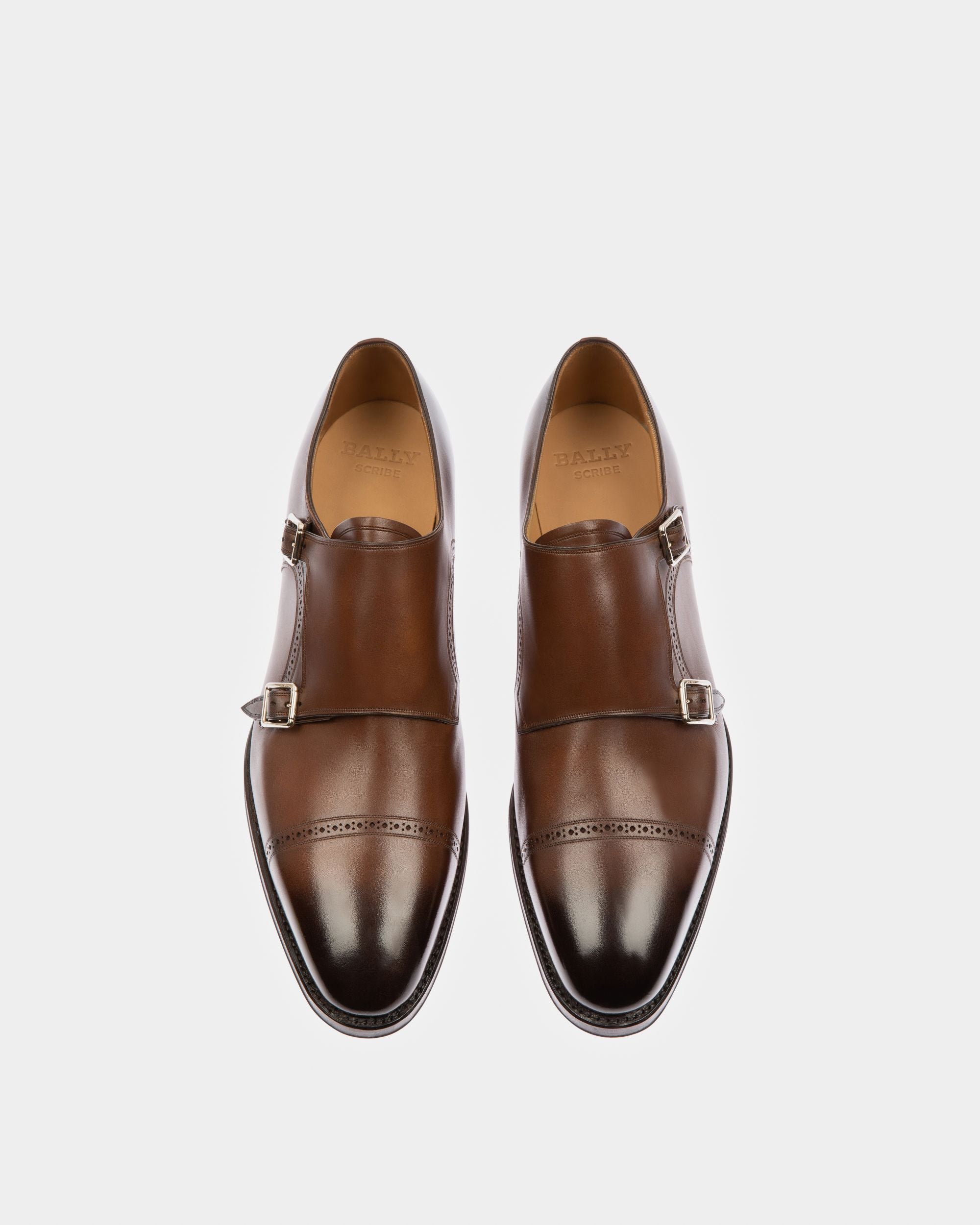 Scardino Men's Leather Monk Strap Shoe In Mid Brown - Men's - Bally - 02