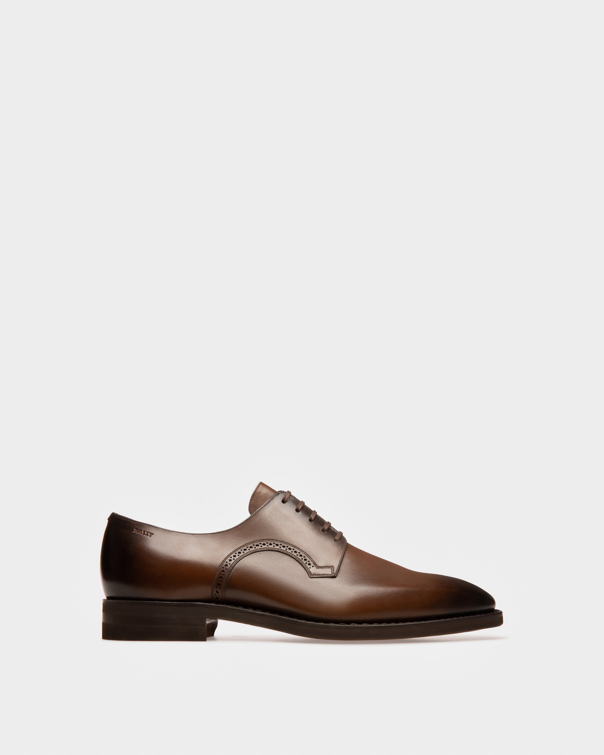 Scrivani Men's Leather Derby Lace-Up Shoe In Mid Brown - Men's - Bally - 01