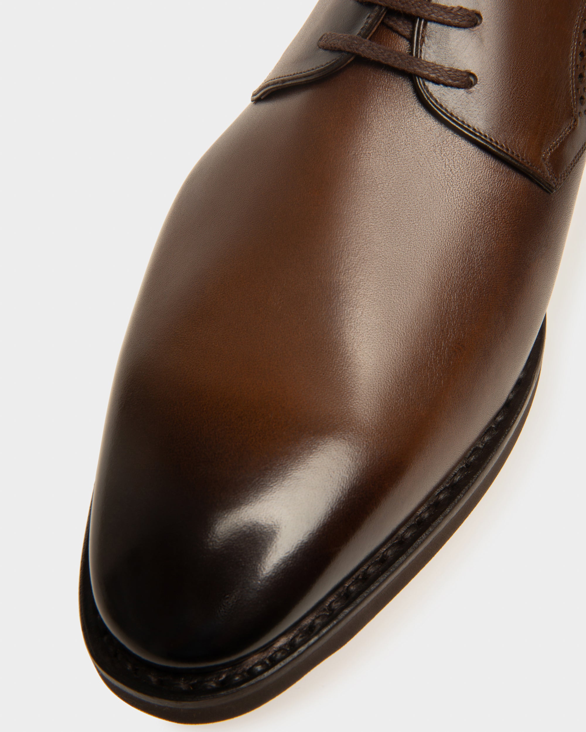 Scrivani Men's Leather Derby Lace-Up Shoe In Mid Brown - Men's - Bally - 04