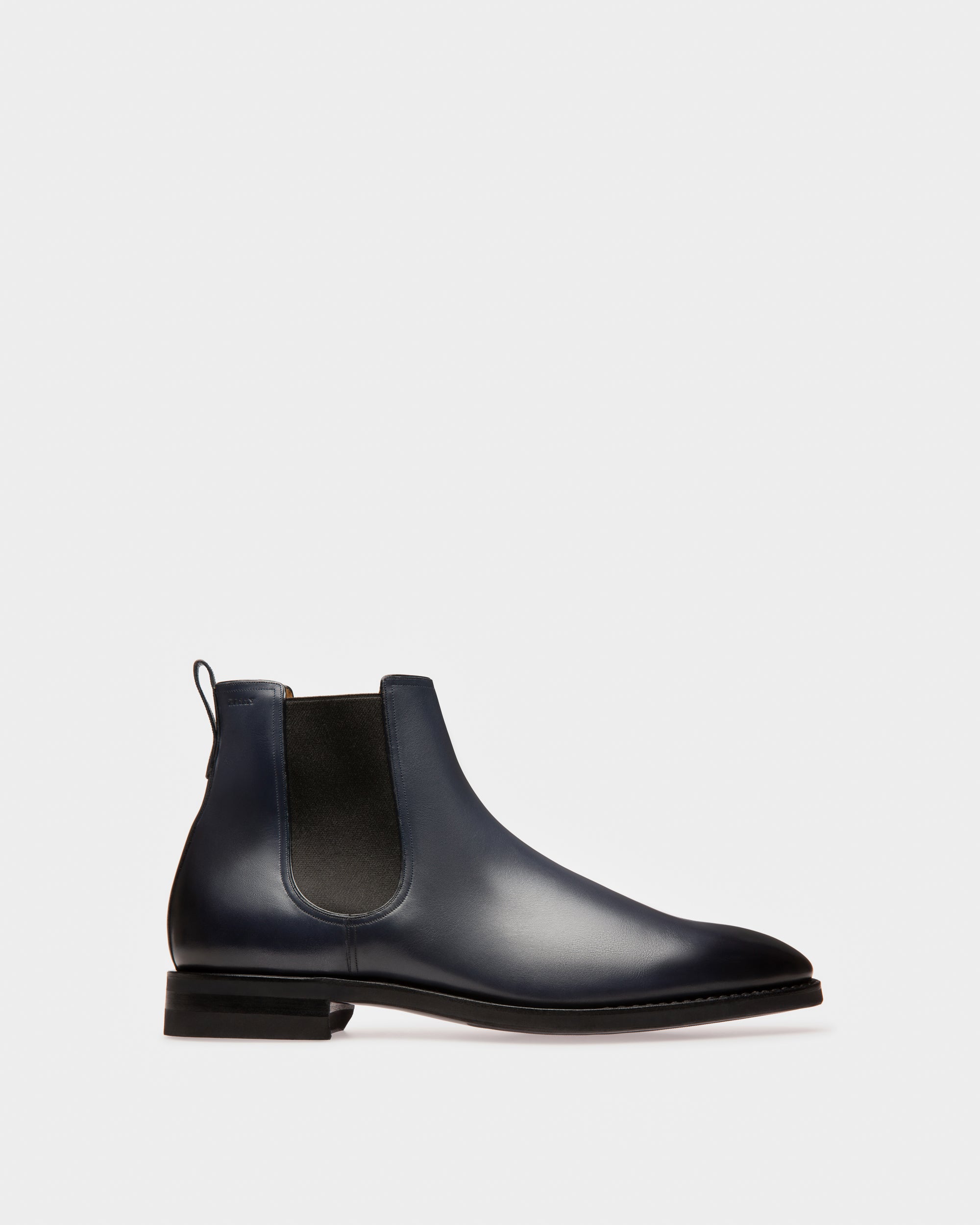 Scavone Leather Boots In Navy - Men's - Bally - 01