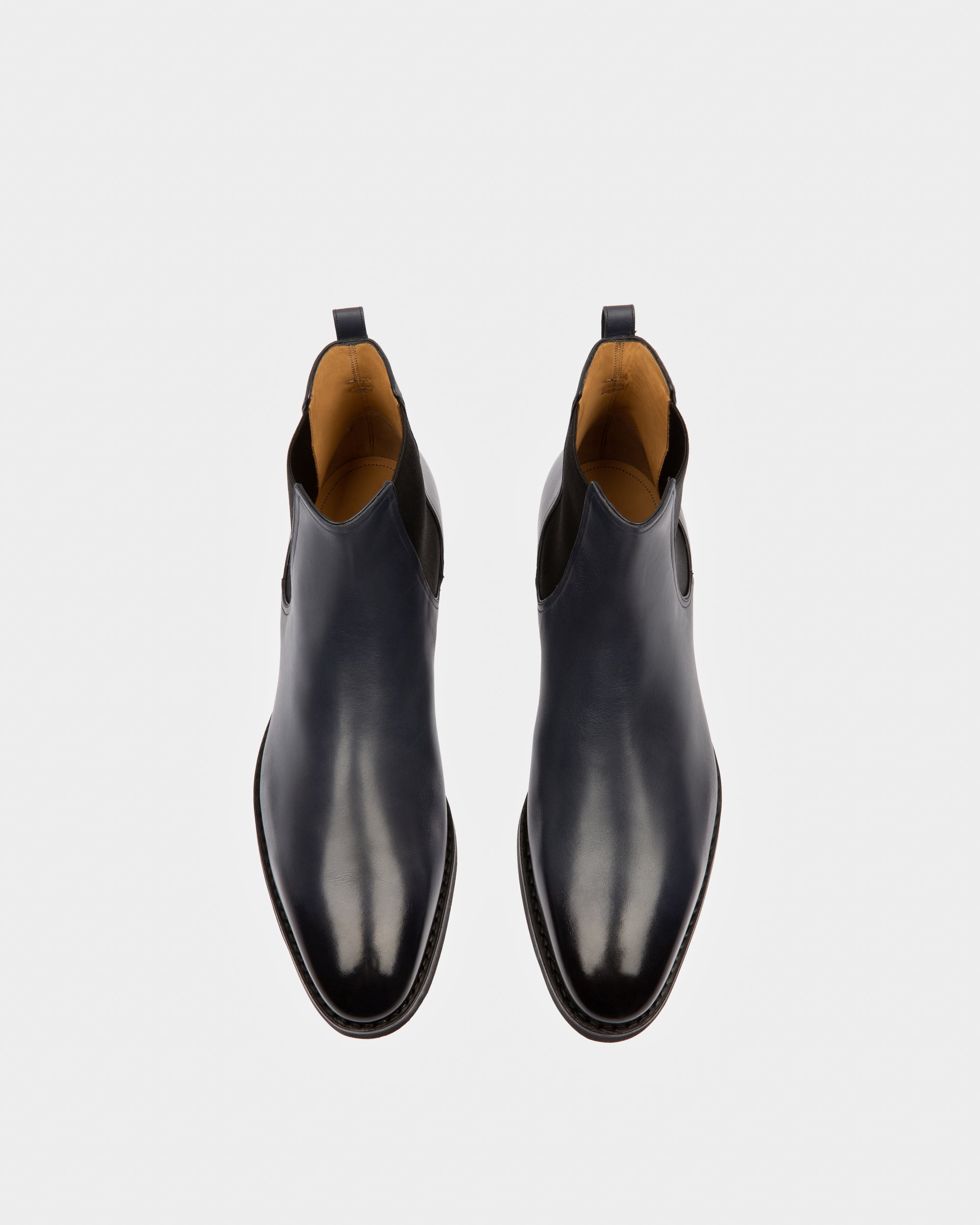 Scavone Leather Boots In Navy - Men's - Bally - 02