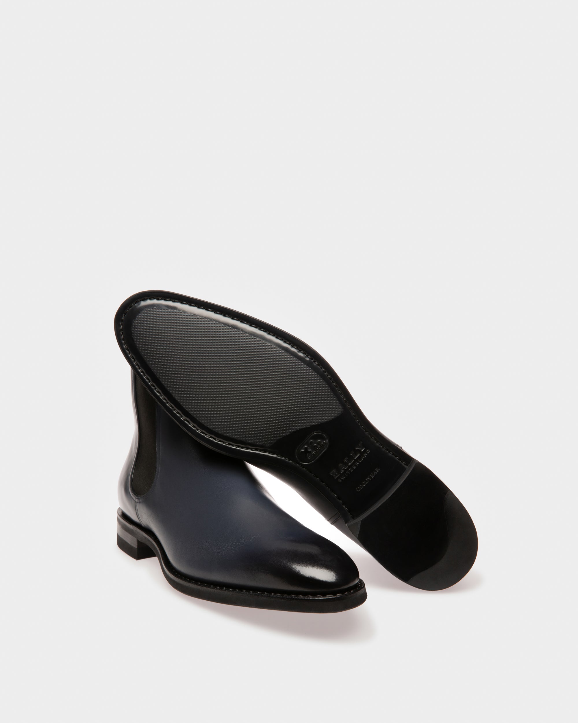 Scavone Leather Boots In Navy - Men's - Bally - 04