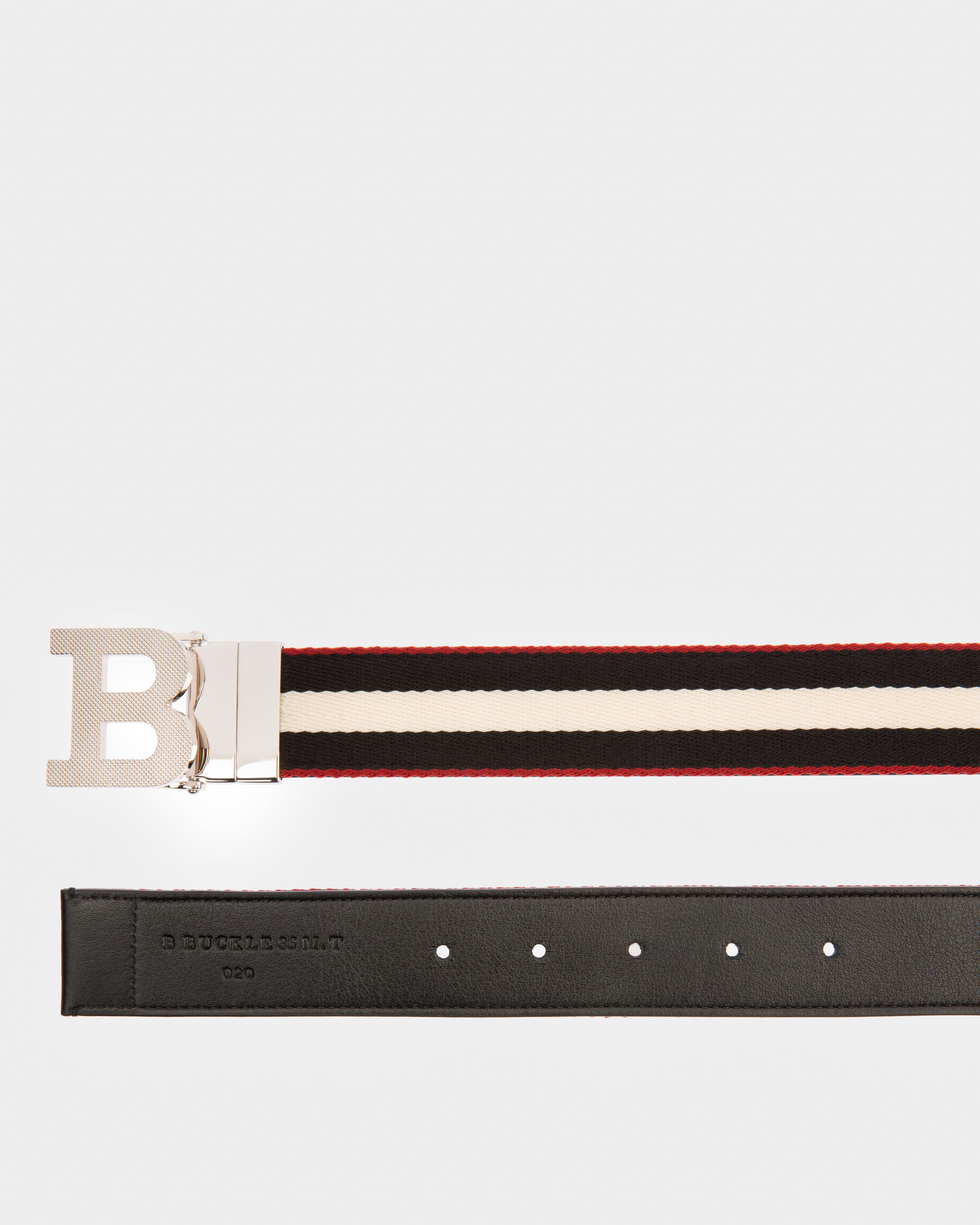 B Buckle Fabric 35mm Belt In Black - Men's - Bally - 02