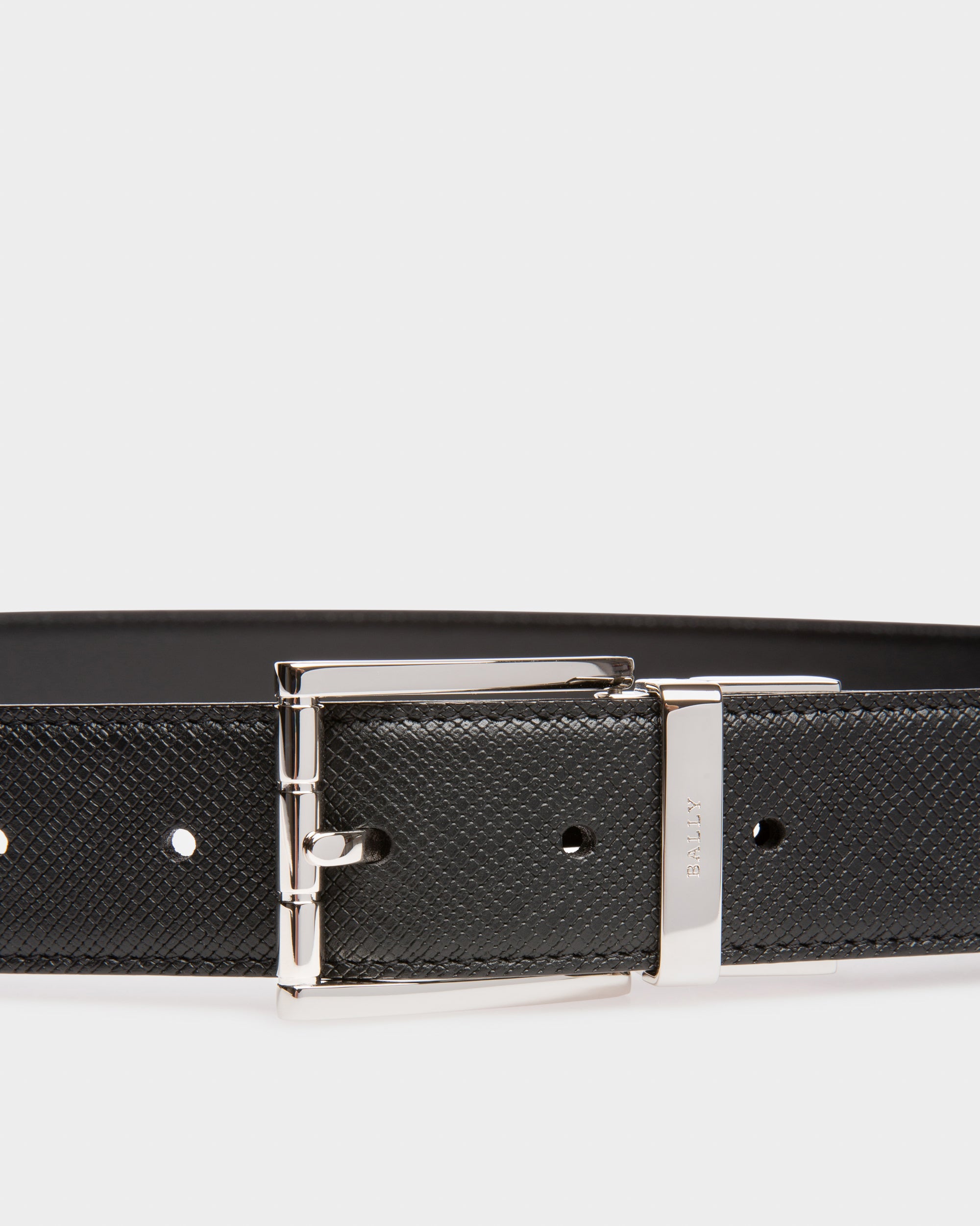 Astor Leather Adjustable & Reversible 35mm Belt In Black - Men's - Bally - 03