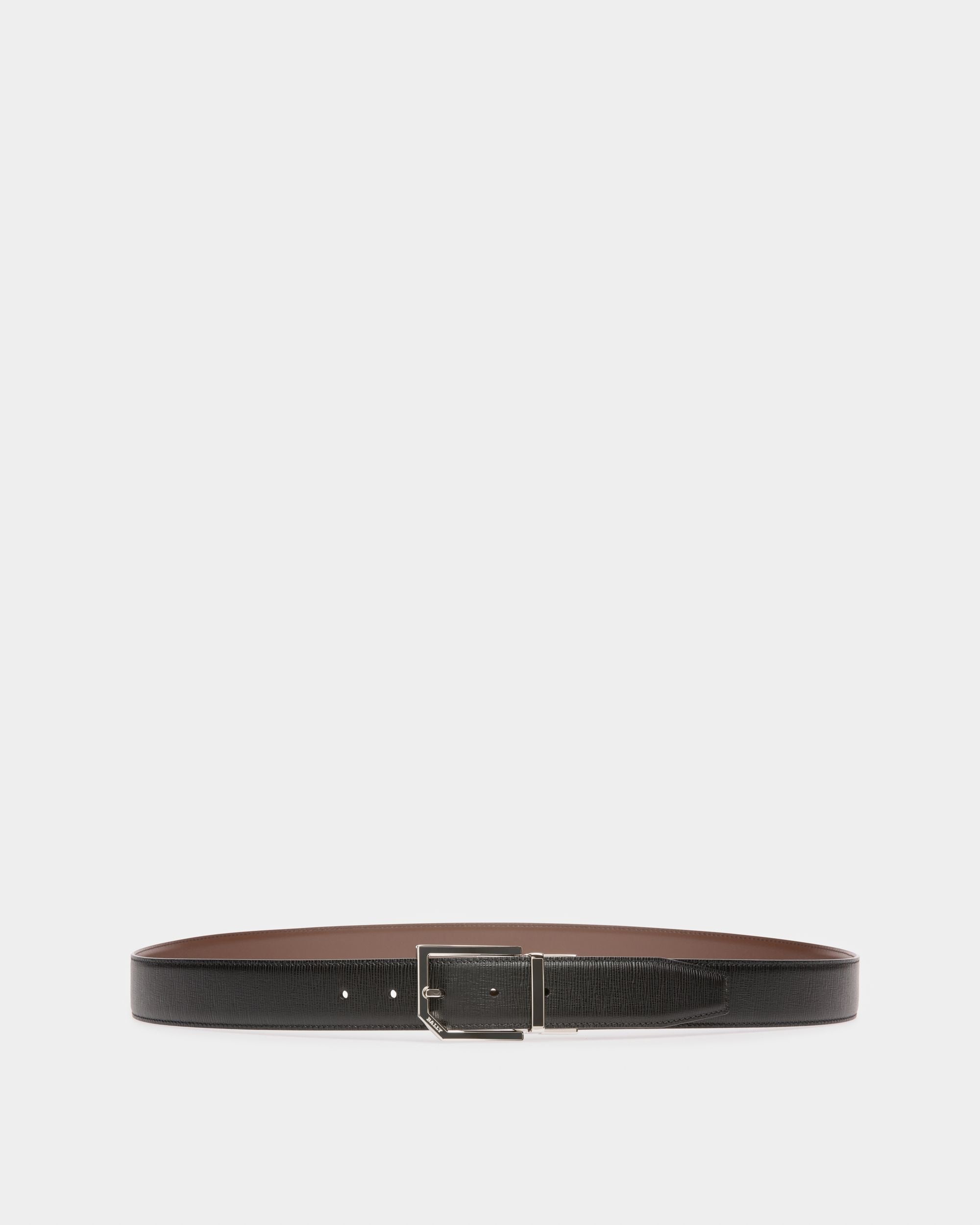 Charlton Leather Adjustable & Reversible 35mm Belt In Black & Brown - Men's - Bally - 01