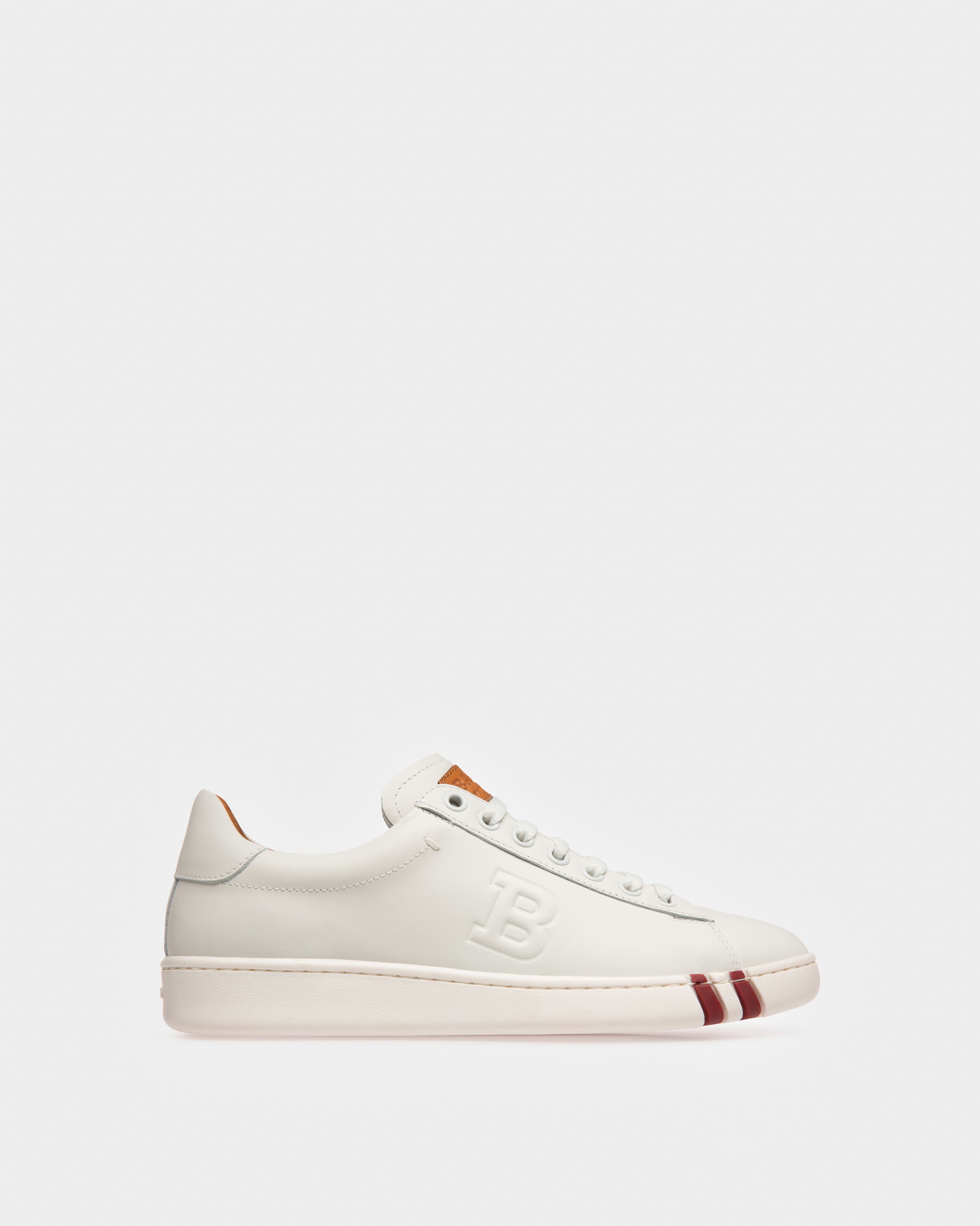 Wivian Women's Leather Perforated Trainer In White - Women's - Bally - 01
