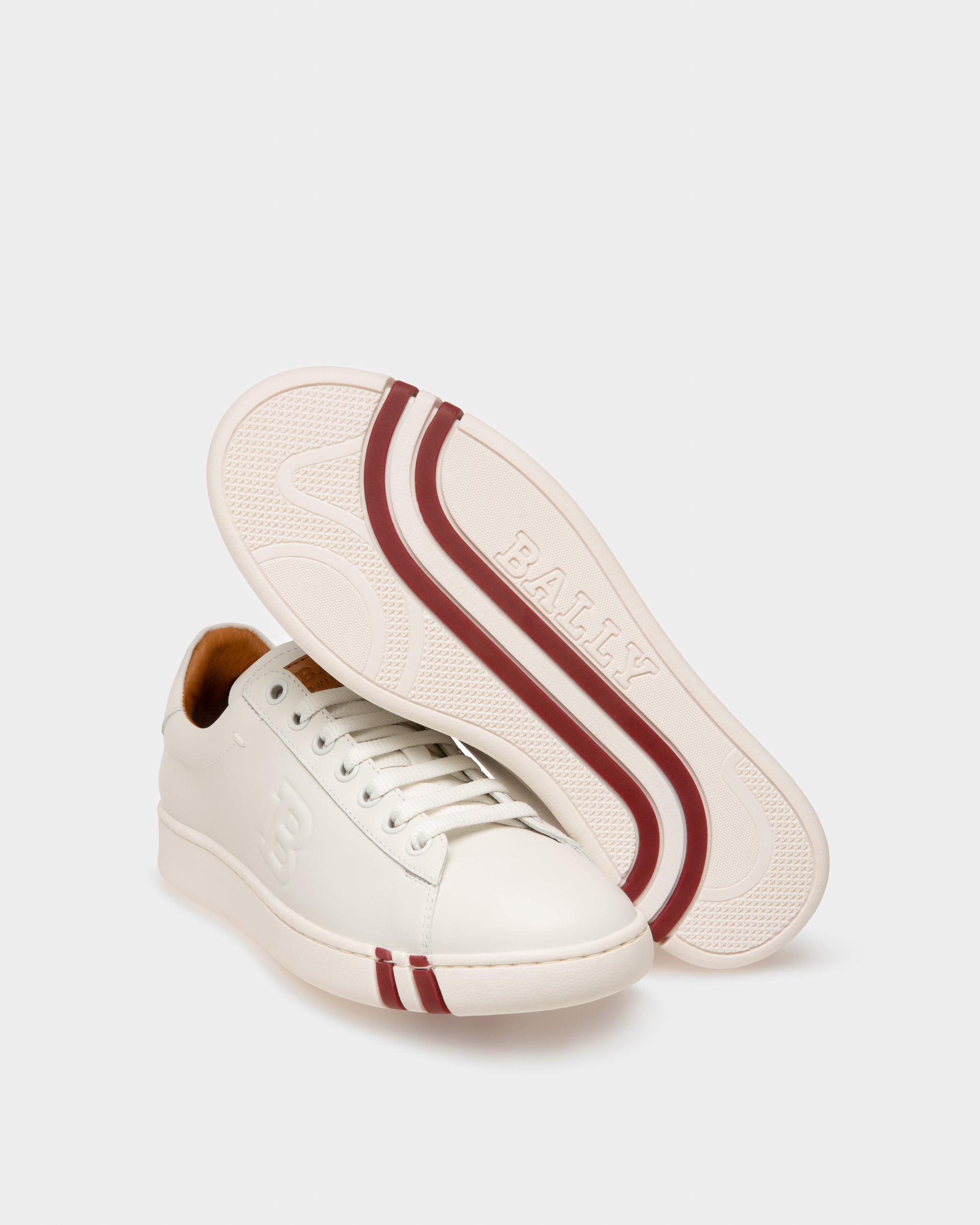 Wivian Women's Leather Perforated Trainer In White - Women's - Bally - 05