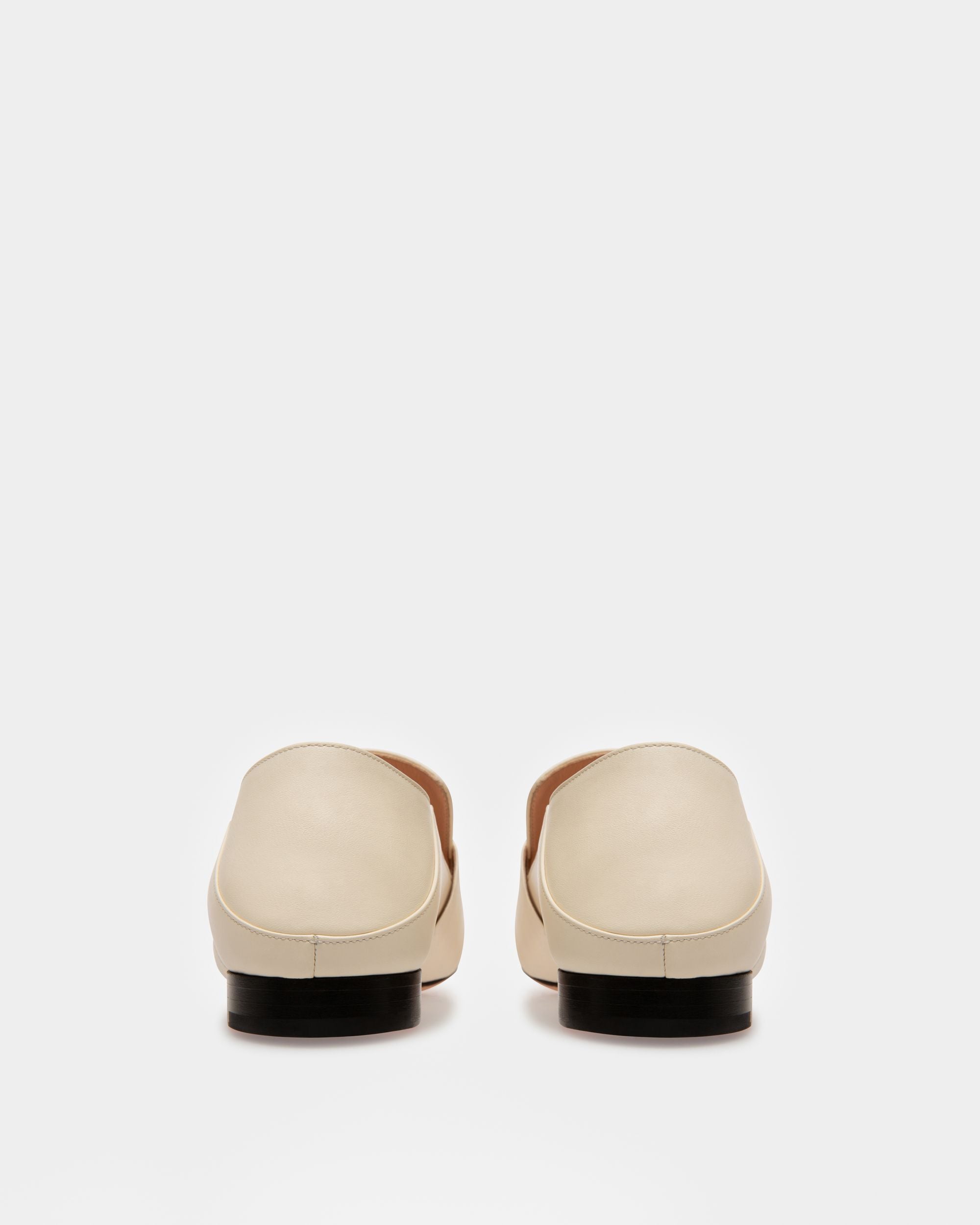 Janelle Leather Slippers In Bone - Women's - Bally - 03