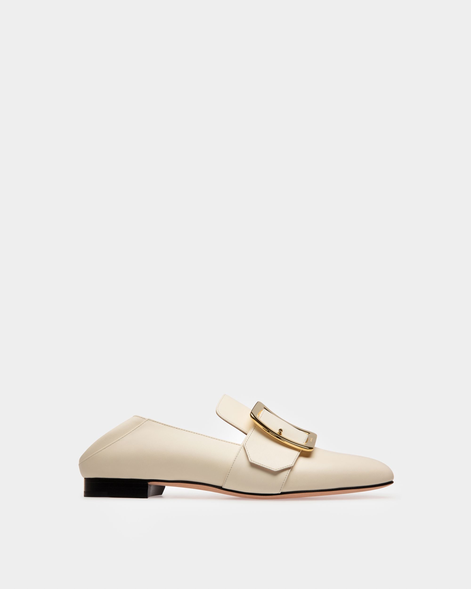 Janelle Leather Slippers In Bone - Women's - Bally - 05