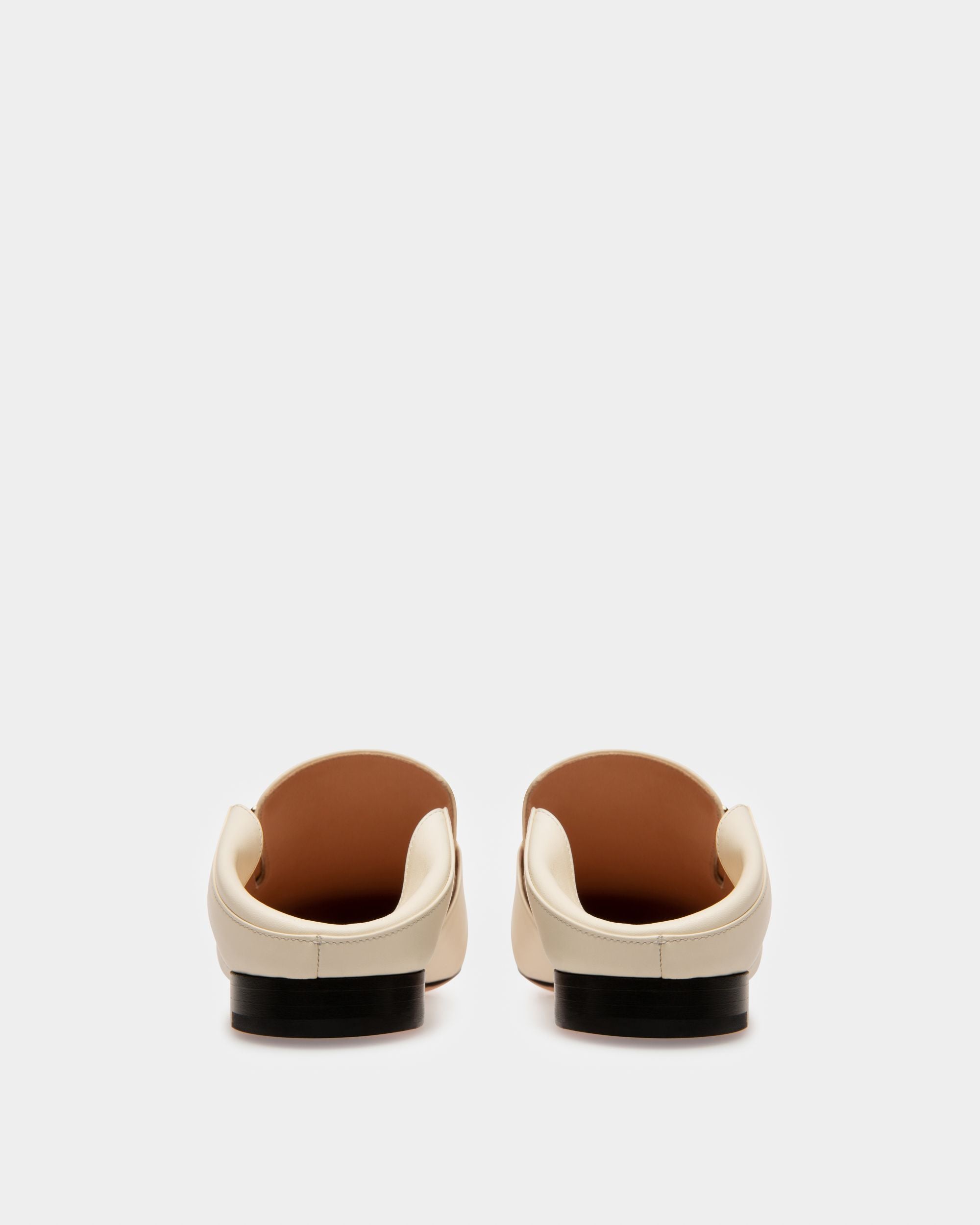 Janelle Leather Slippers In Bone - Women's - Bally - 06