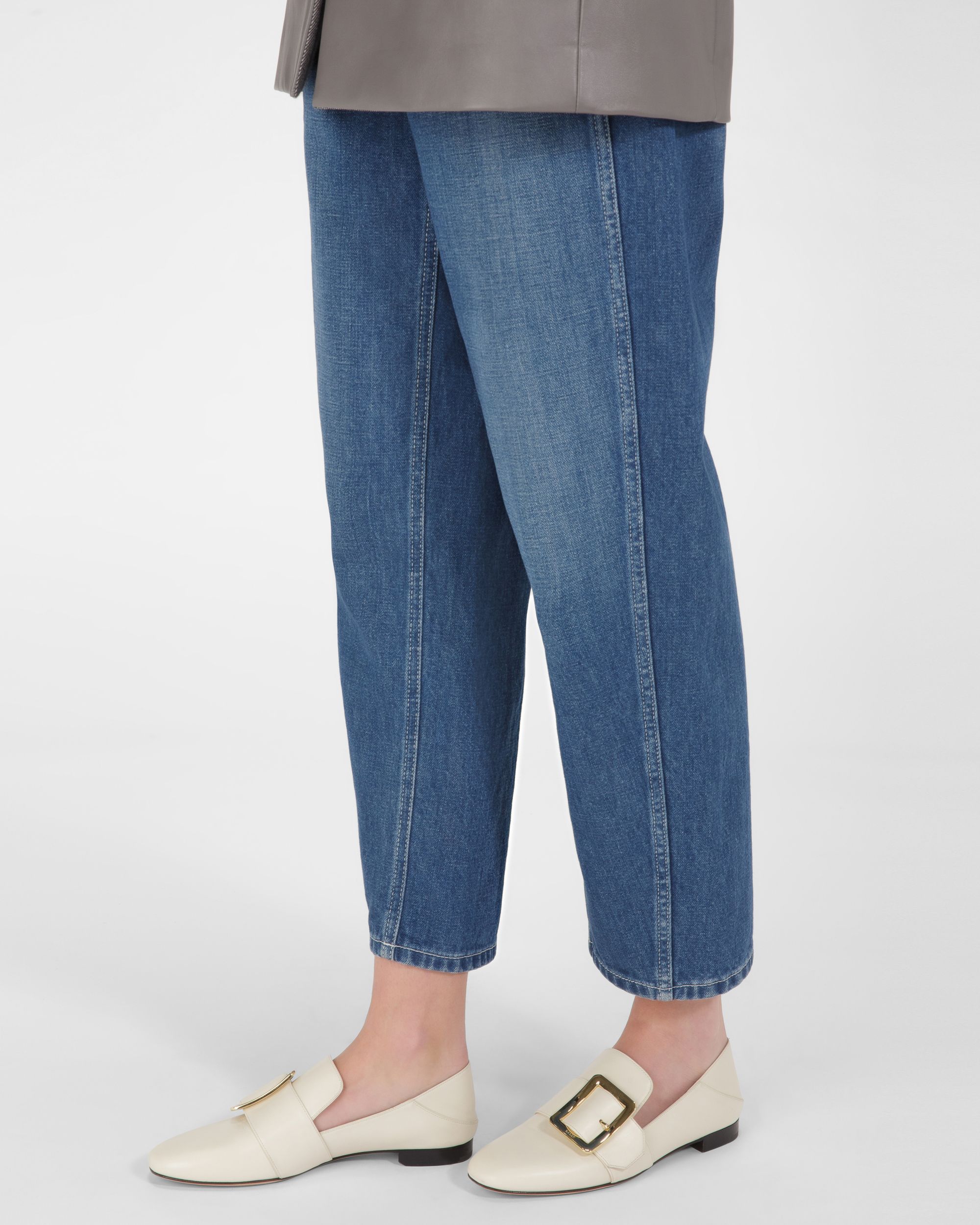 Janelle Leather Loafers In Bone - Women's - Bally - 02