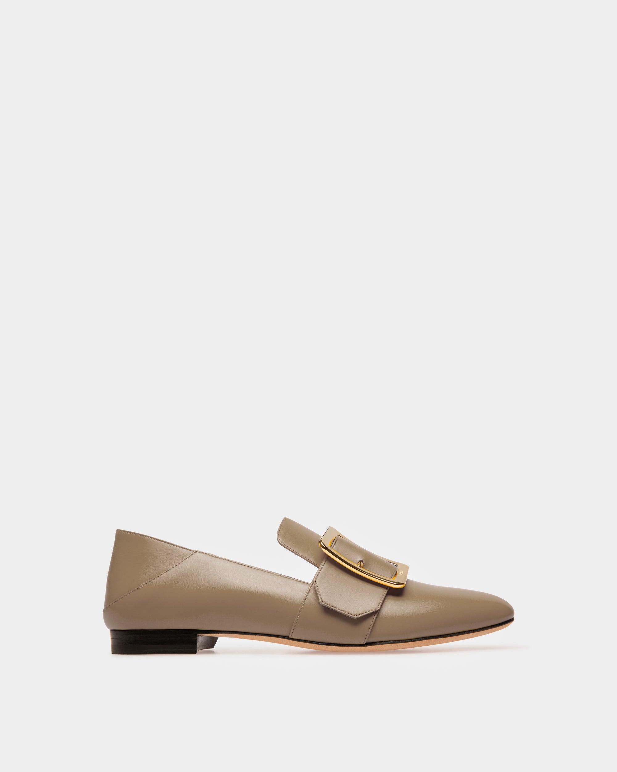 Janelle Leather Loafers In Taupe - Women's - Bally - 01