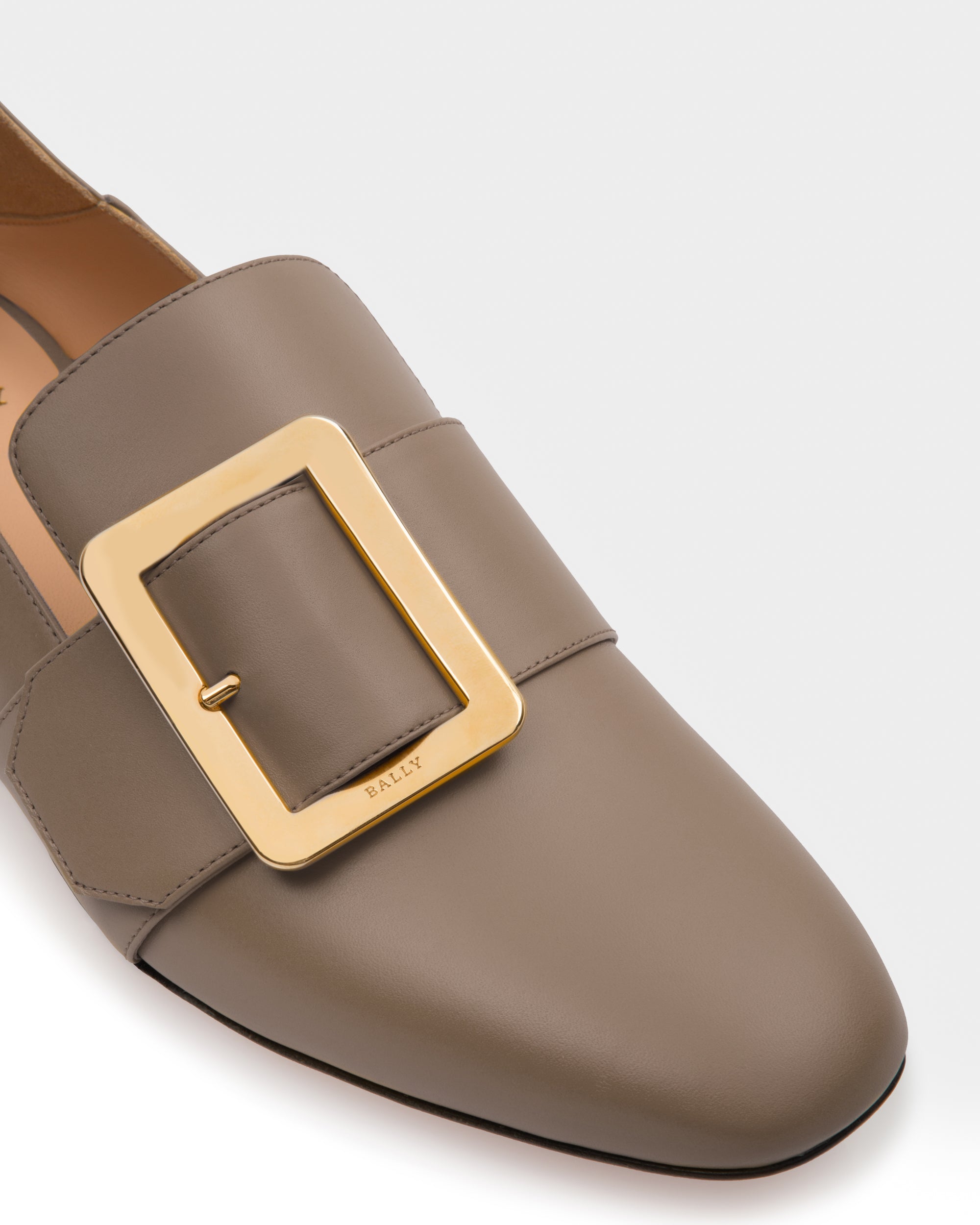 Janelle Leather Loafers In Taupe - Women's - Bally - 05