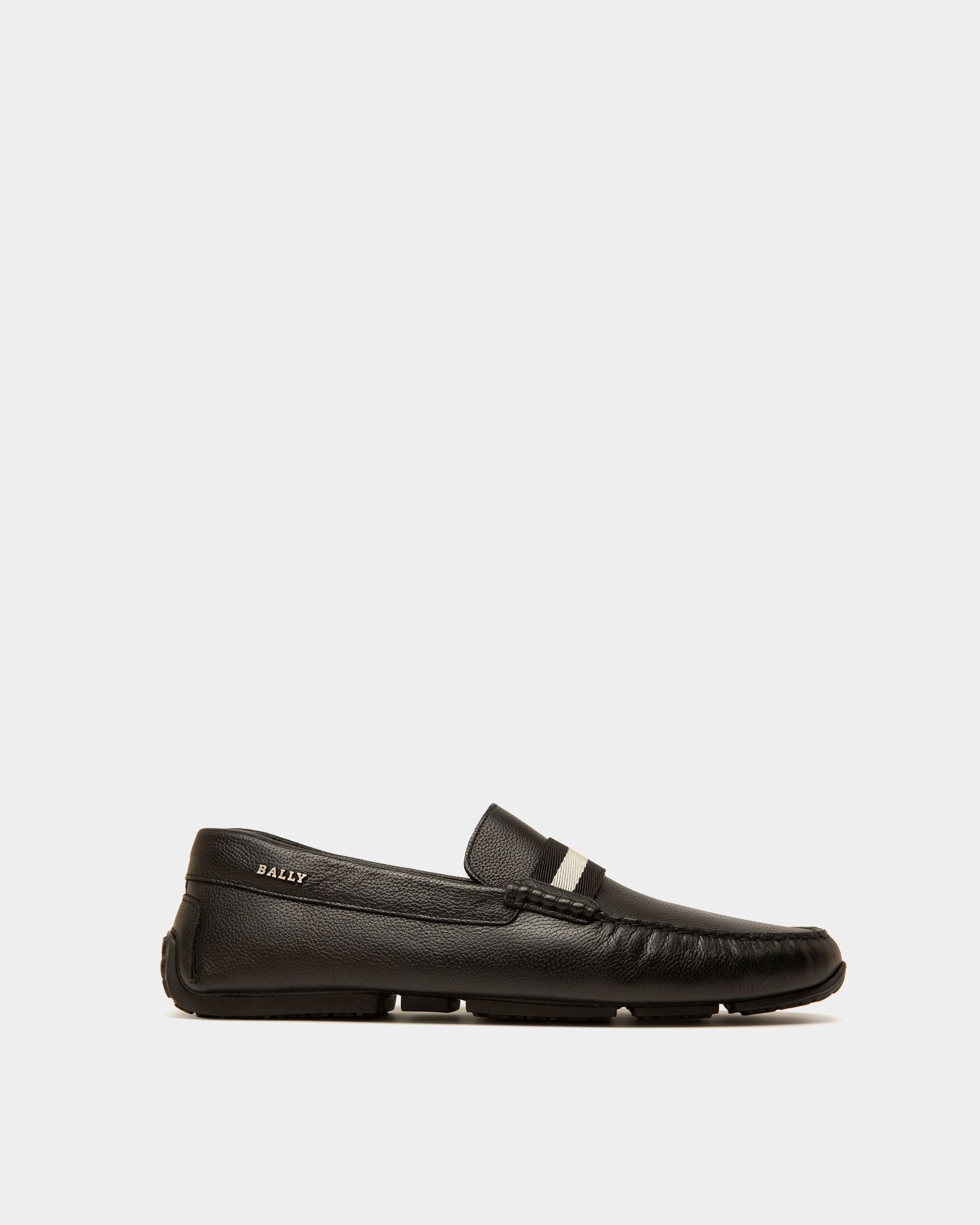 Pilot Drivers In Black Leather And Fabric - Men's - Bally - 01