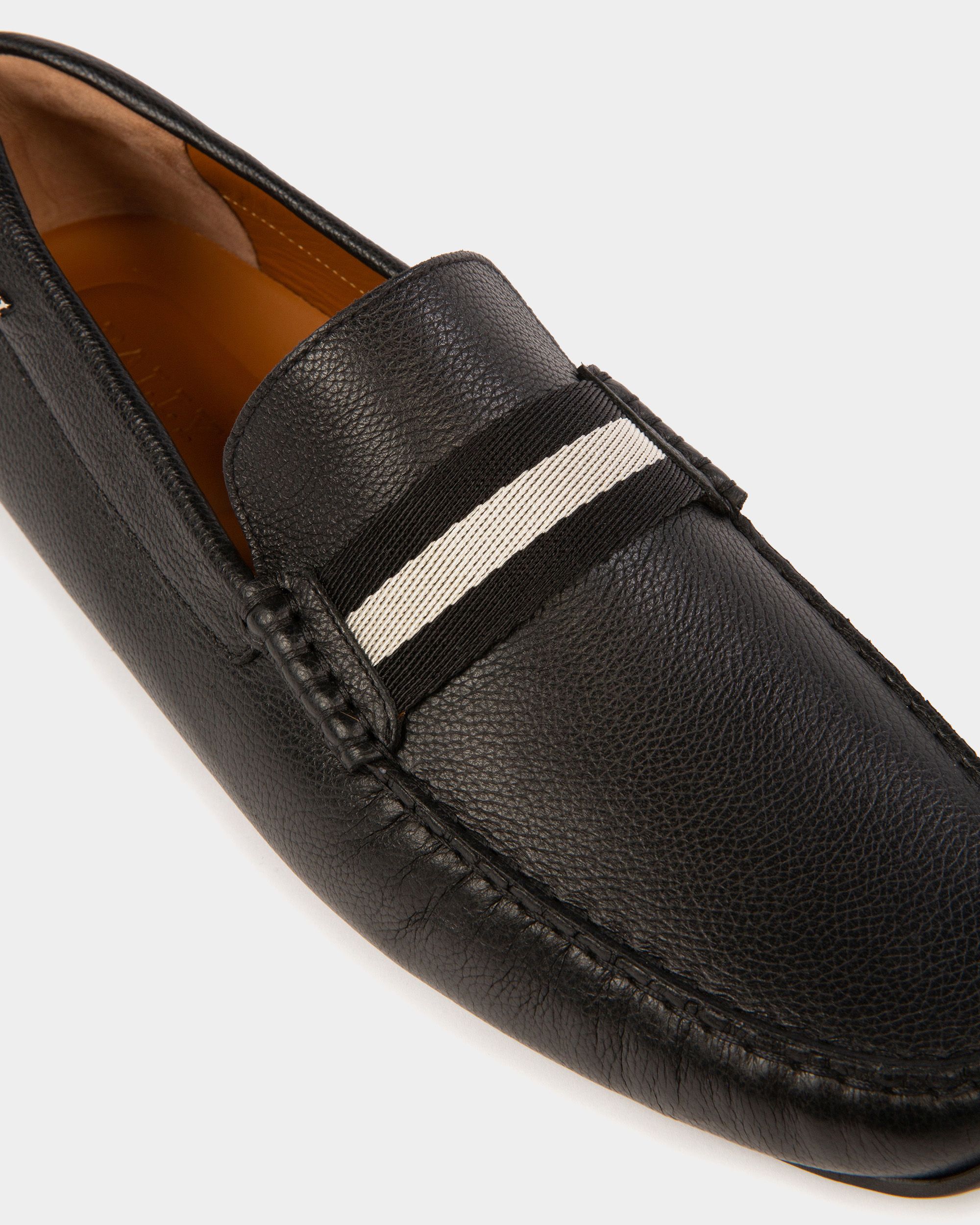 Pilot Drivers In Black Leather And Fabric - Men's - Bally - 05