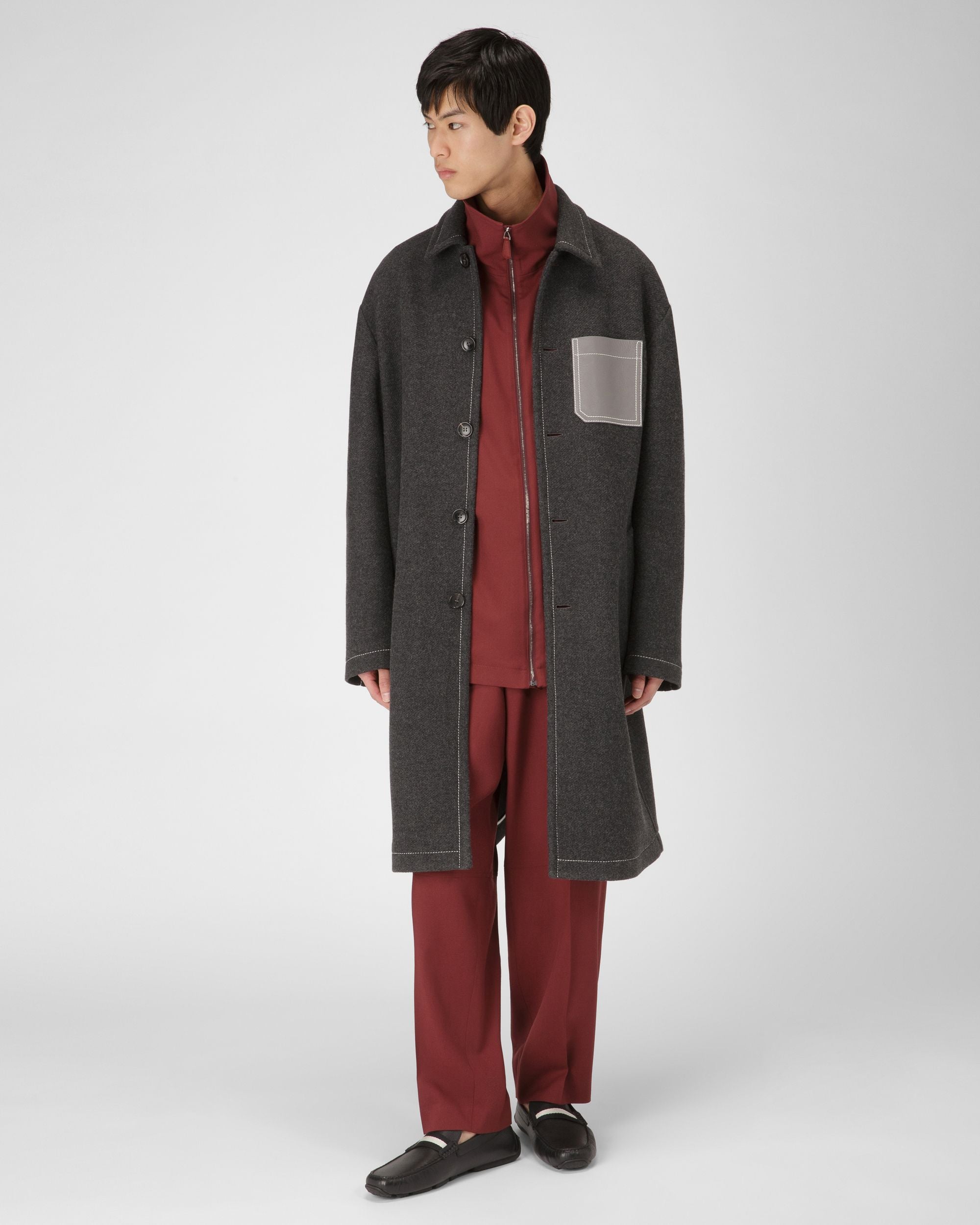 Pilot Drivers In Black Leather And Fabric - Men's - Bally - 06