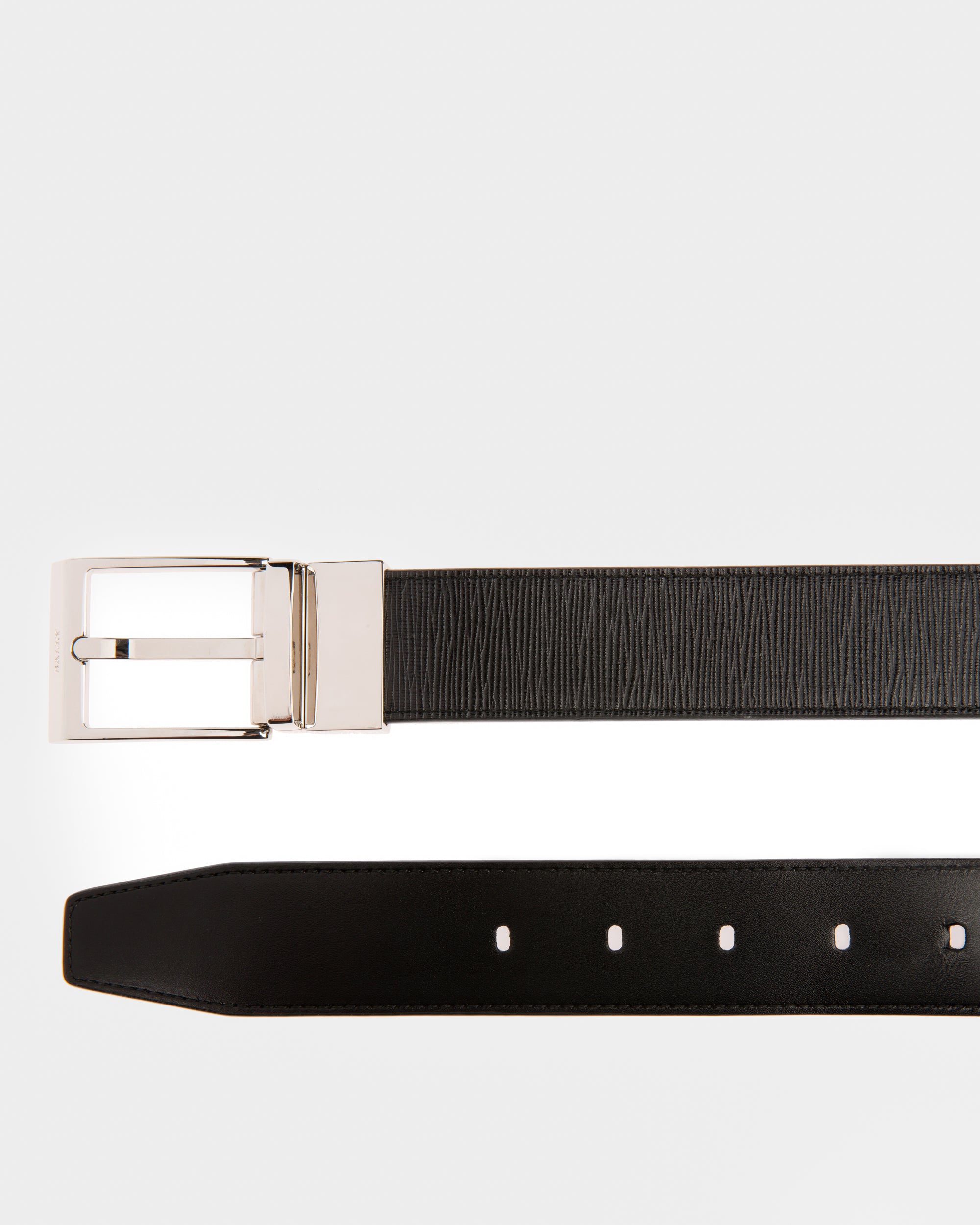Shiff Leather 35mm Belt In Black - Men's - Bally - 02