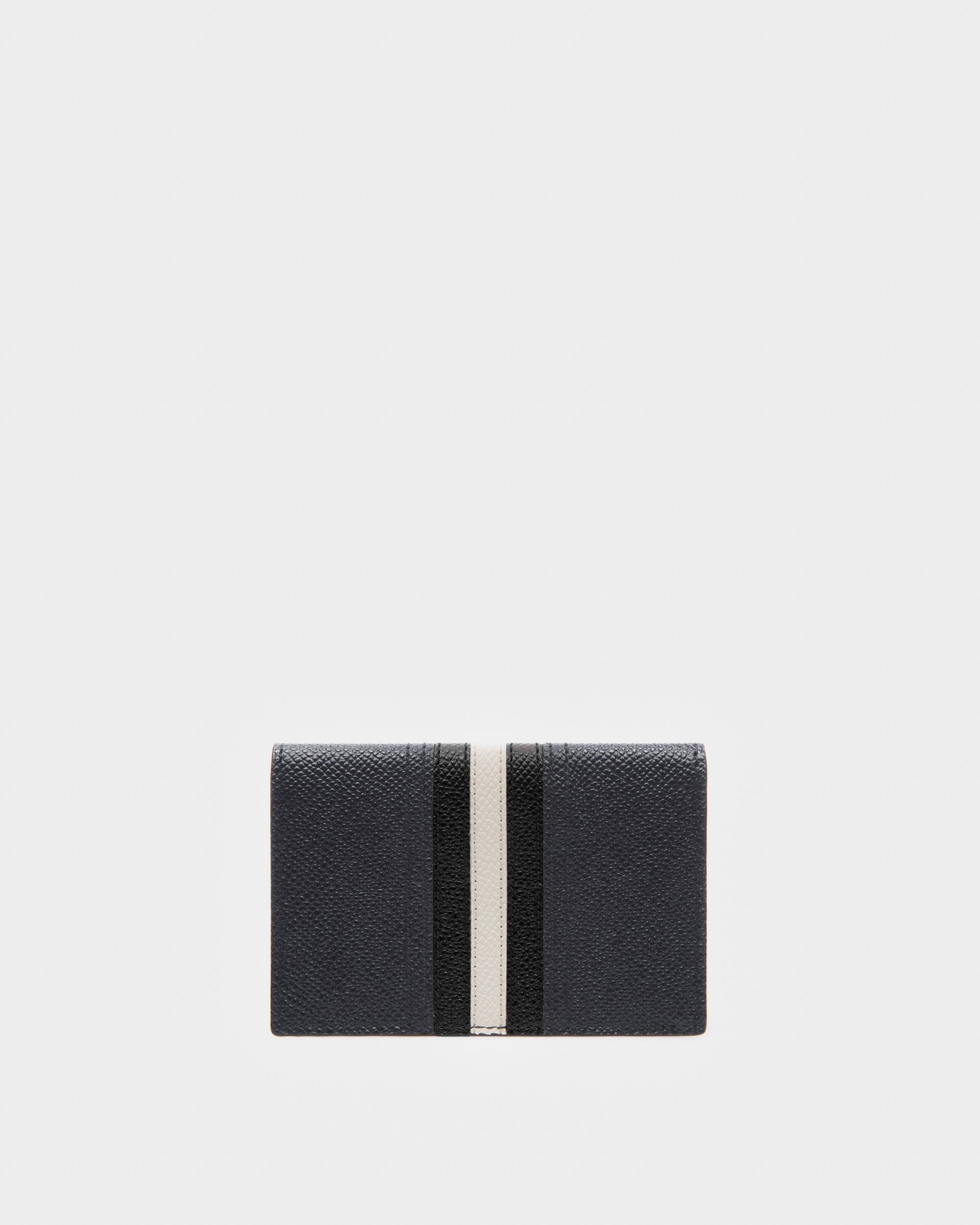 Tyke Leather Card Holder In Navy - Men's - Bally - 02