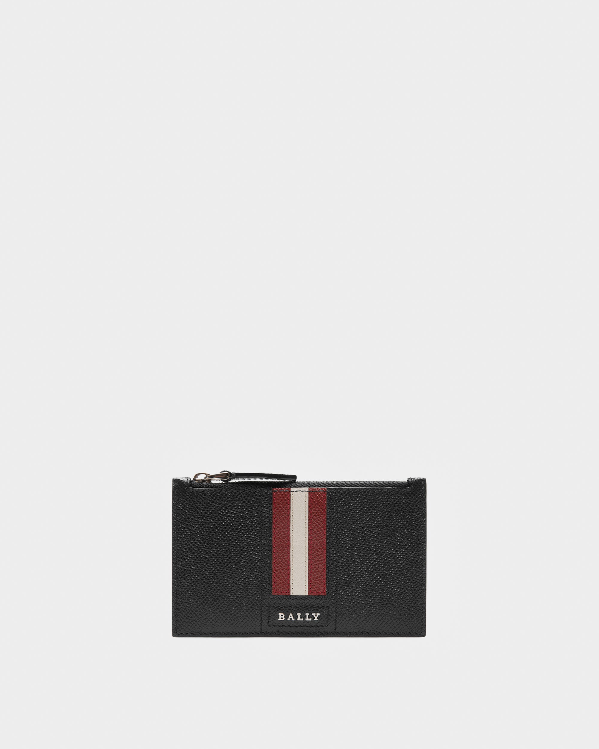 Tenley Leather Card Holder In Black - Men's - Bally - 01