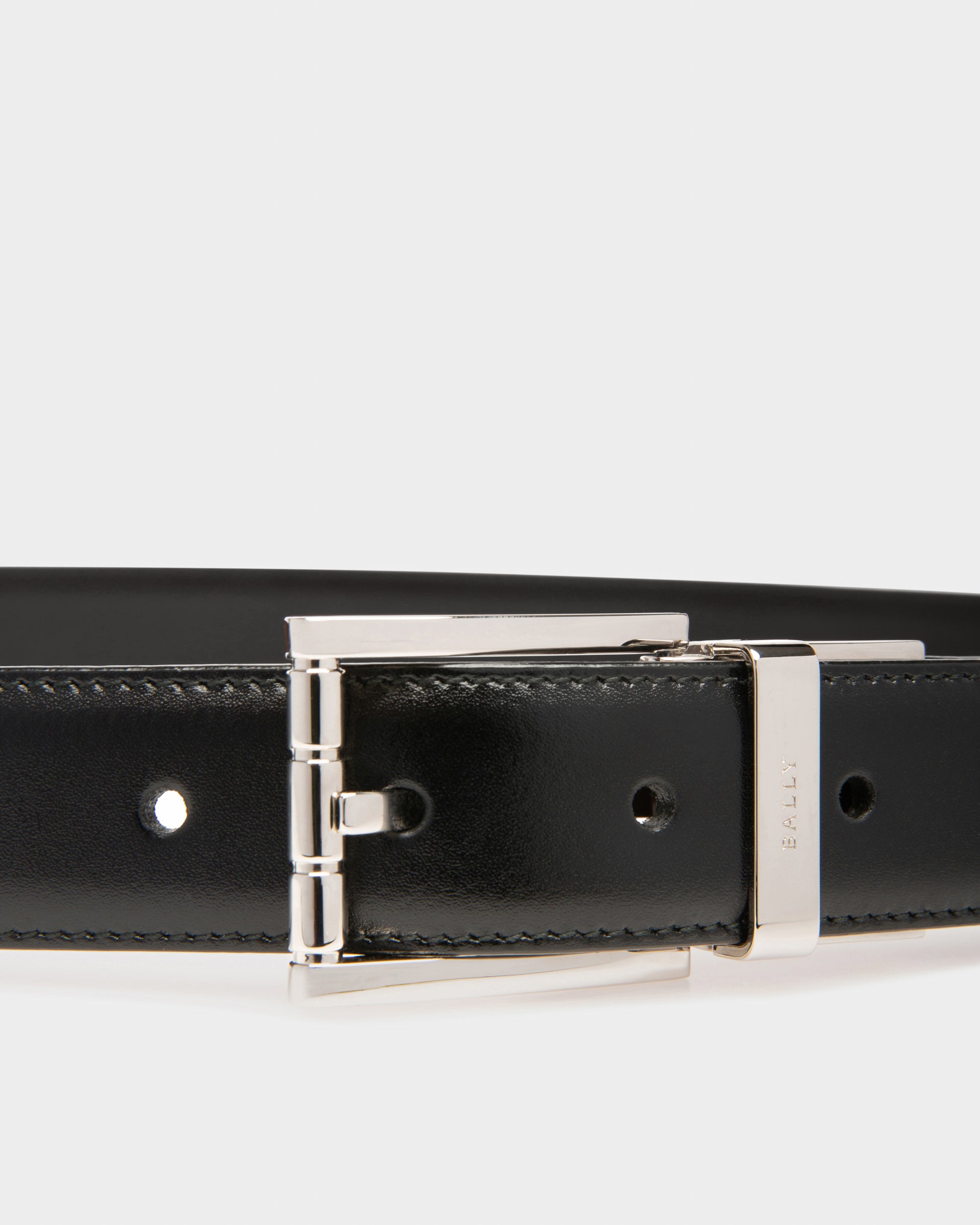 Astor Leather 30mm Belt In Black - Men's - Bally - 03