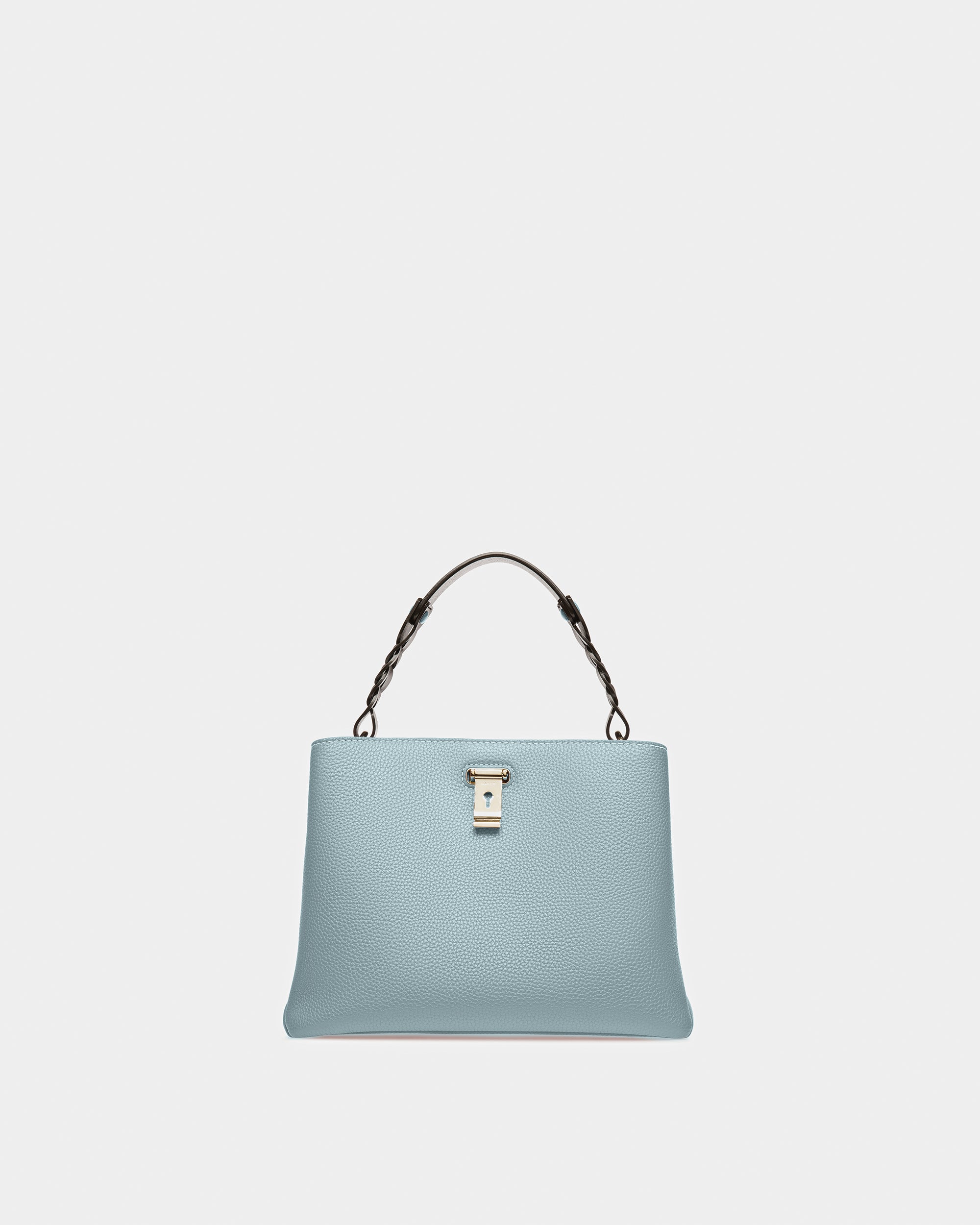 Lucyle Leather Shoulder Bag In Light Blue And Brown - Women's - Bally - 01